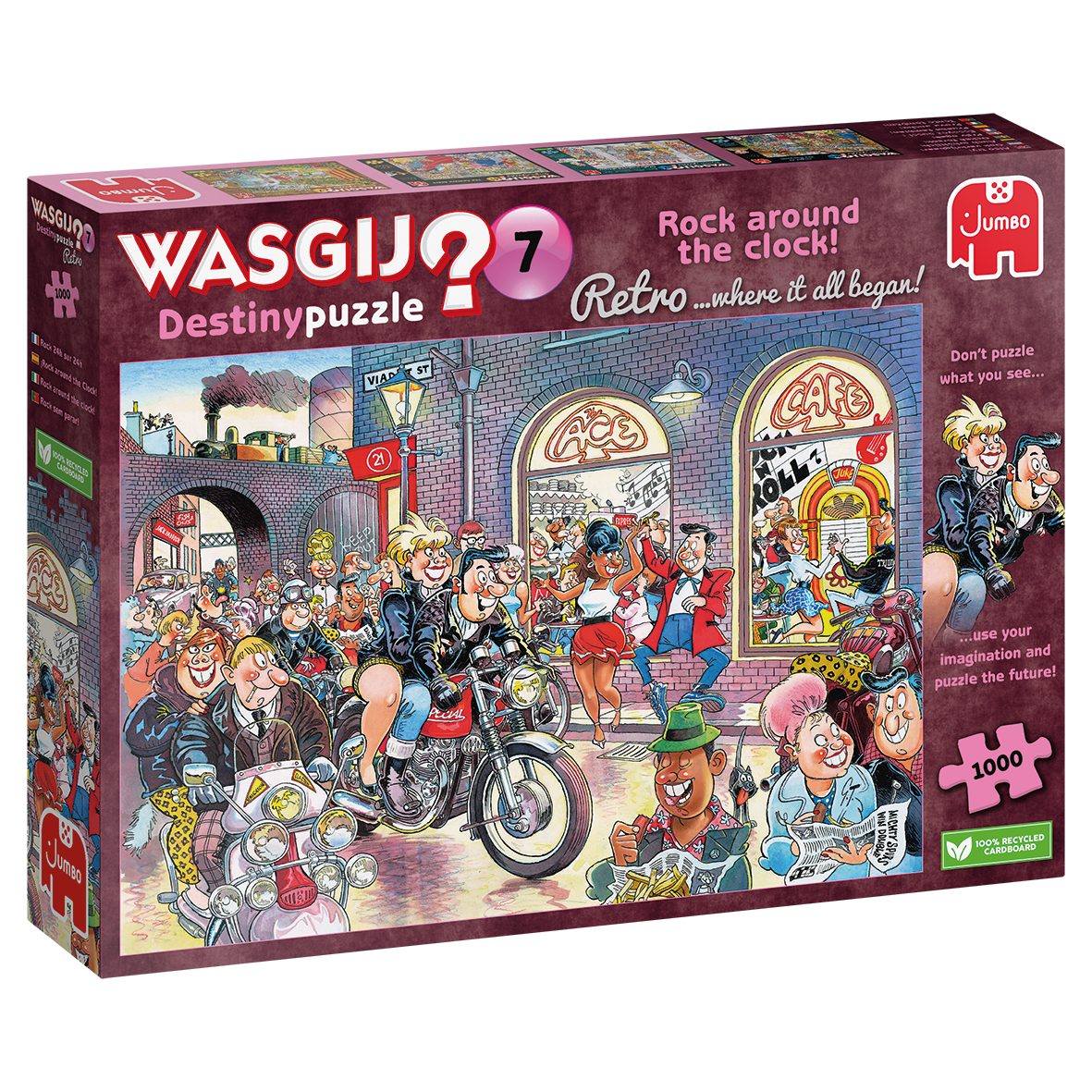 Jumbo Spiele Puzzle Wasgij Destiny Retro 7 Rock around the Clock! 1000 Teile Puzzle, 1000 Puzzleteile, Made in Europe