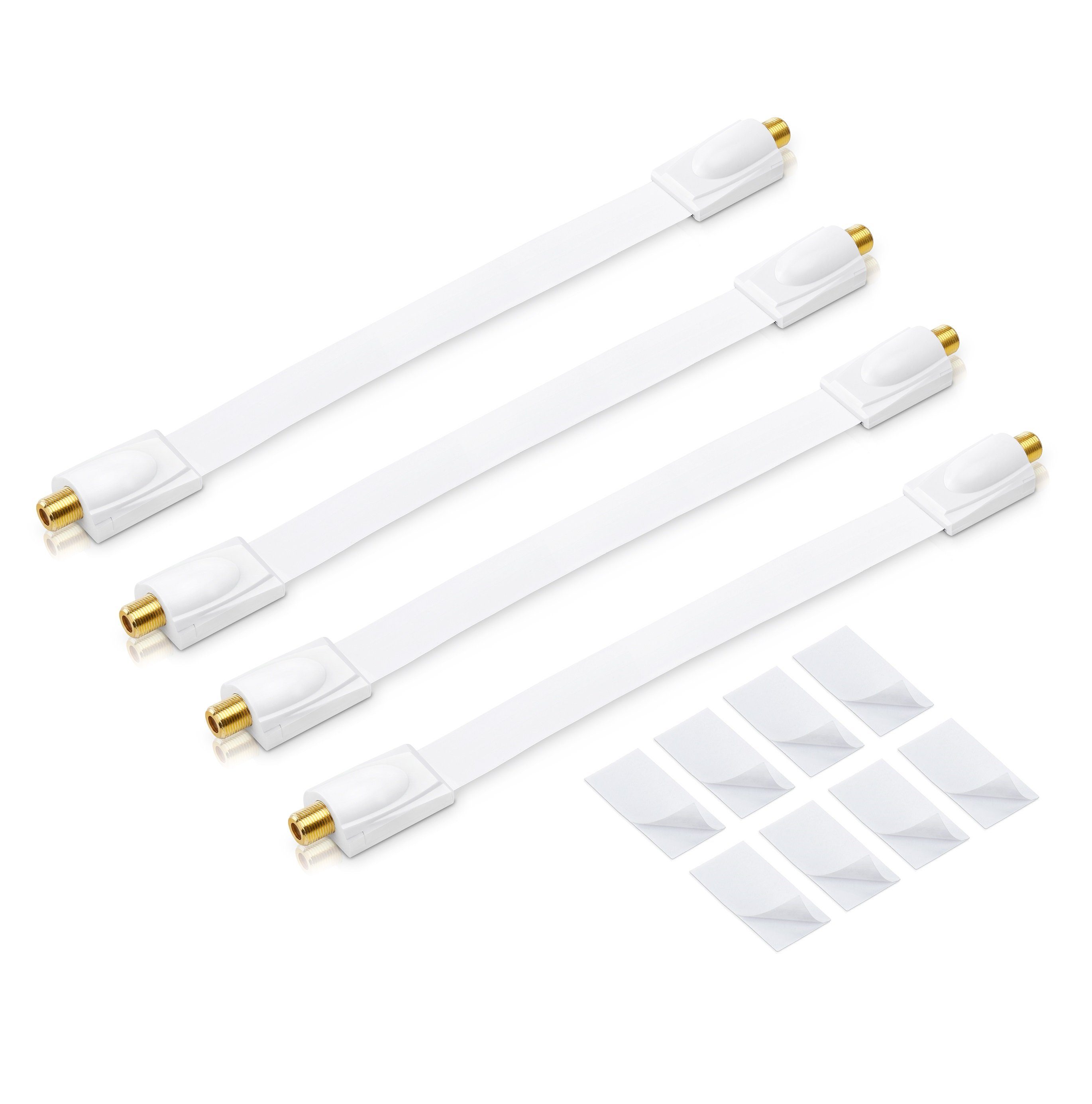 4x conecto Premium Fensterdurchführung für SAT Kabel koaxial inkl. SAT-Kabel