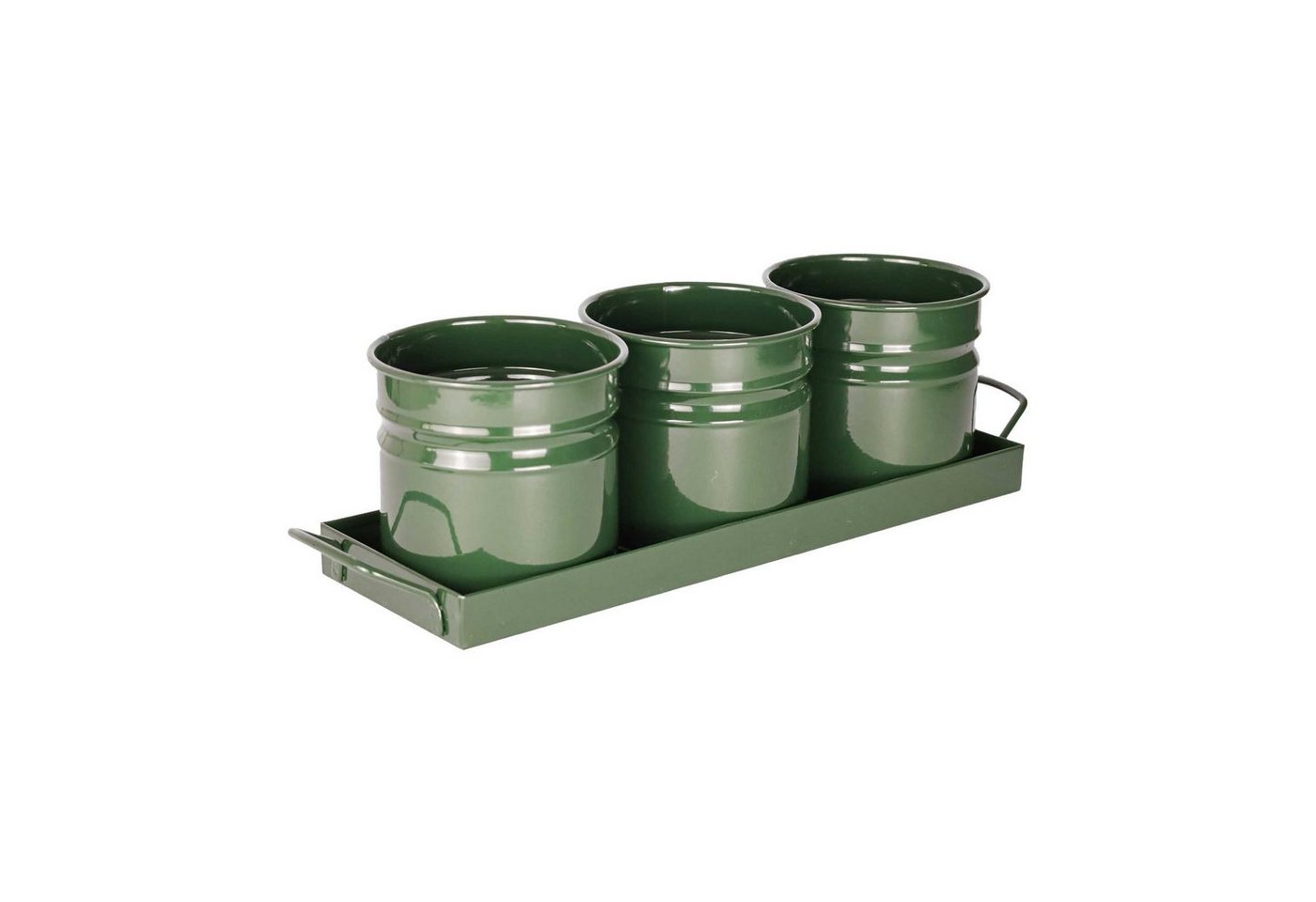 Thumbnail - Mary's Garden Supplies Blumentopf Mary's Garden Supplies 3 Miniatur-Metallschalen 40 cm, Farbe grün