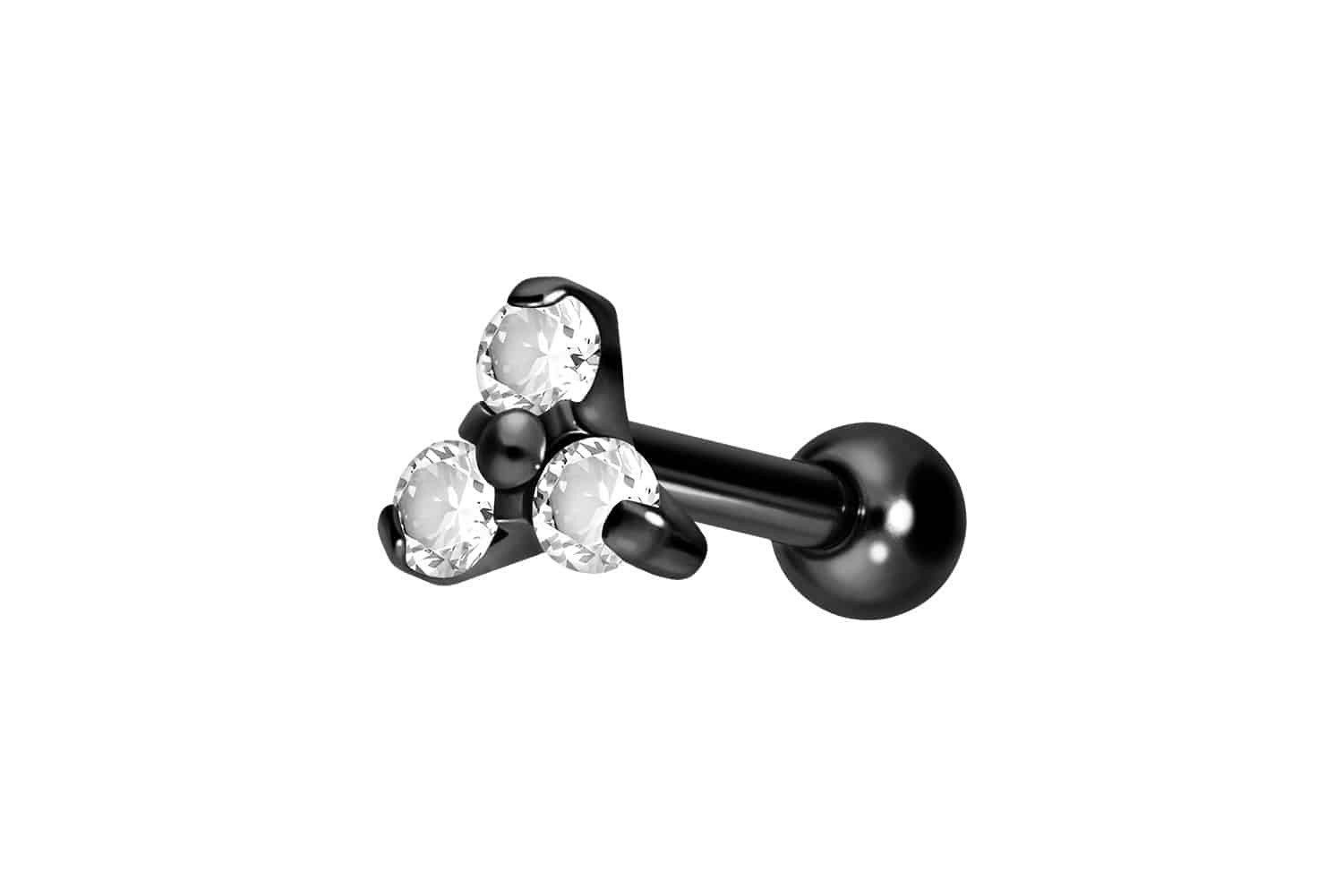 Piercing-Set Titan Ohrpiercing mit Innengewinde KRISTALLBLUME