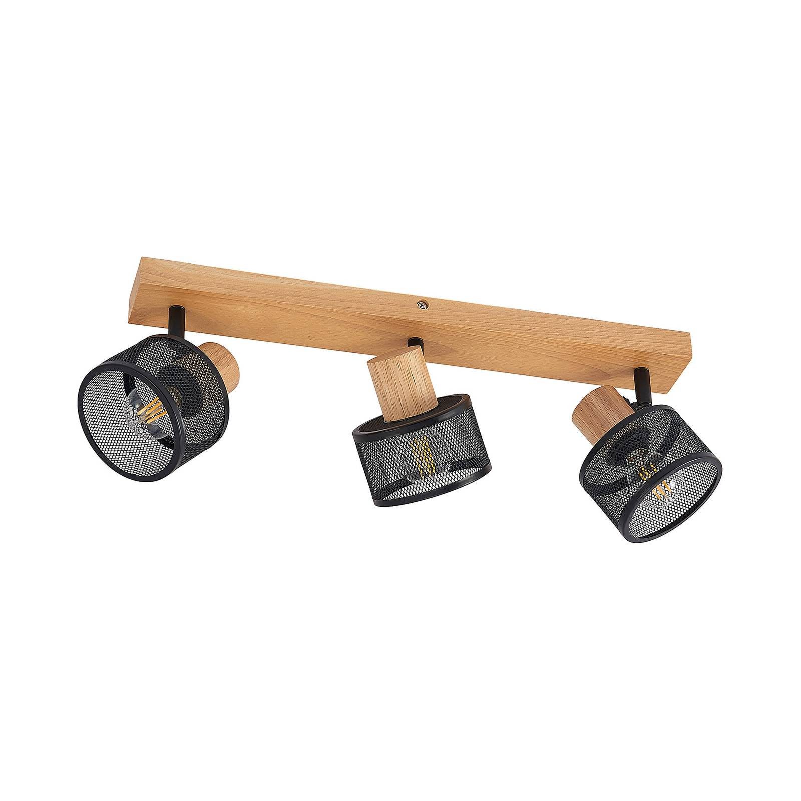 Lindby Deckenstrahler Evinora, Holz IP20, 3 x 40 W
