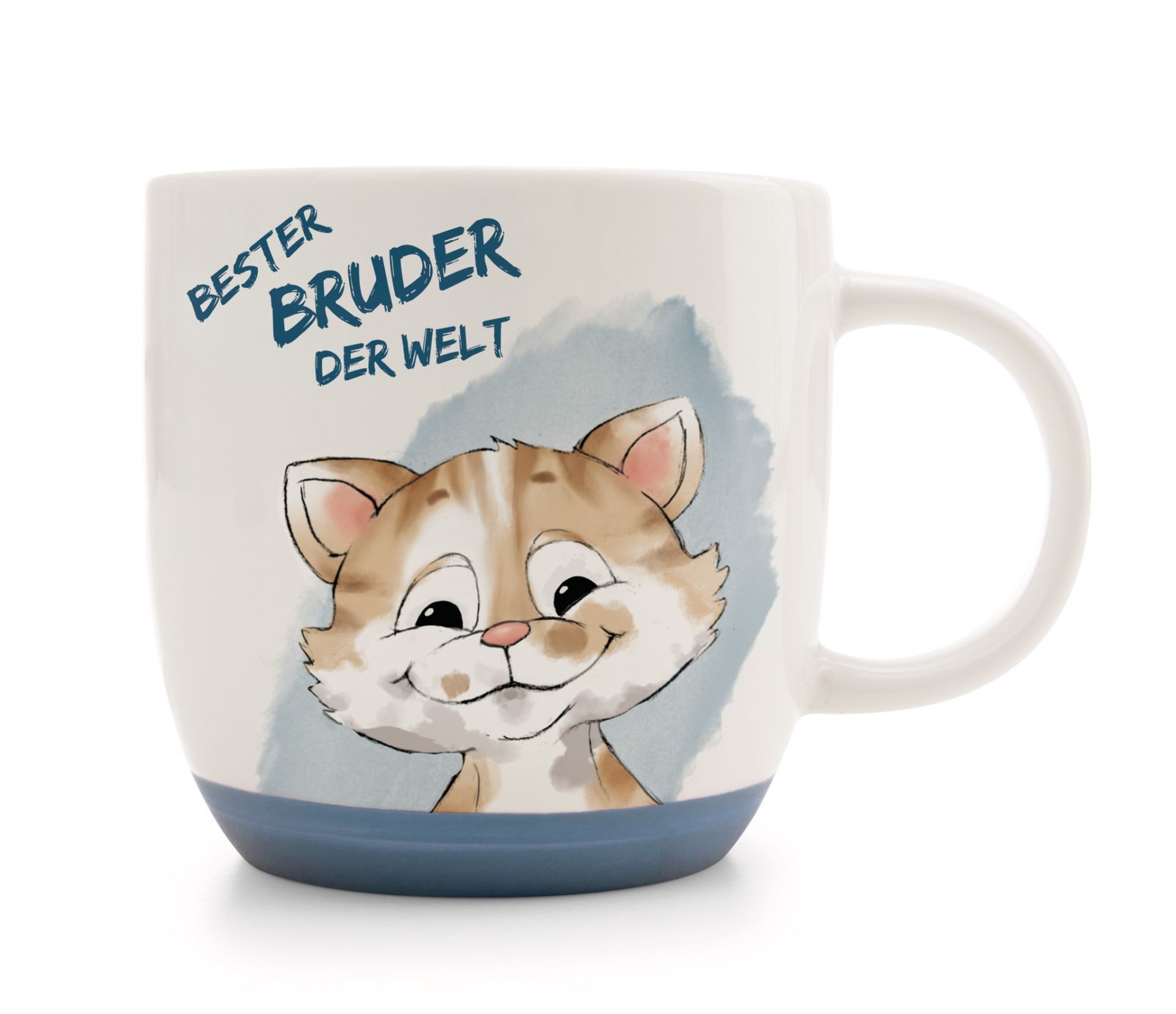 Nici Tasse Nici Katze "Bester Bruder der Welt" weiß/blau/beige 400 ml