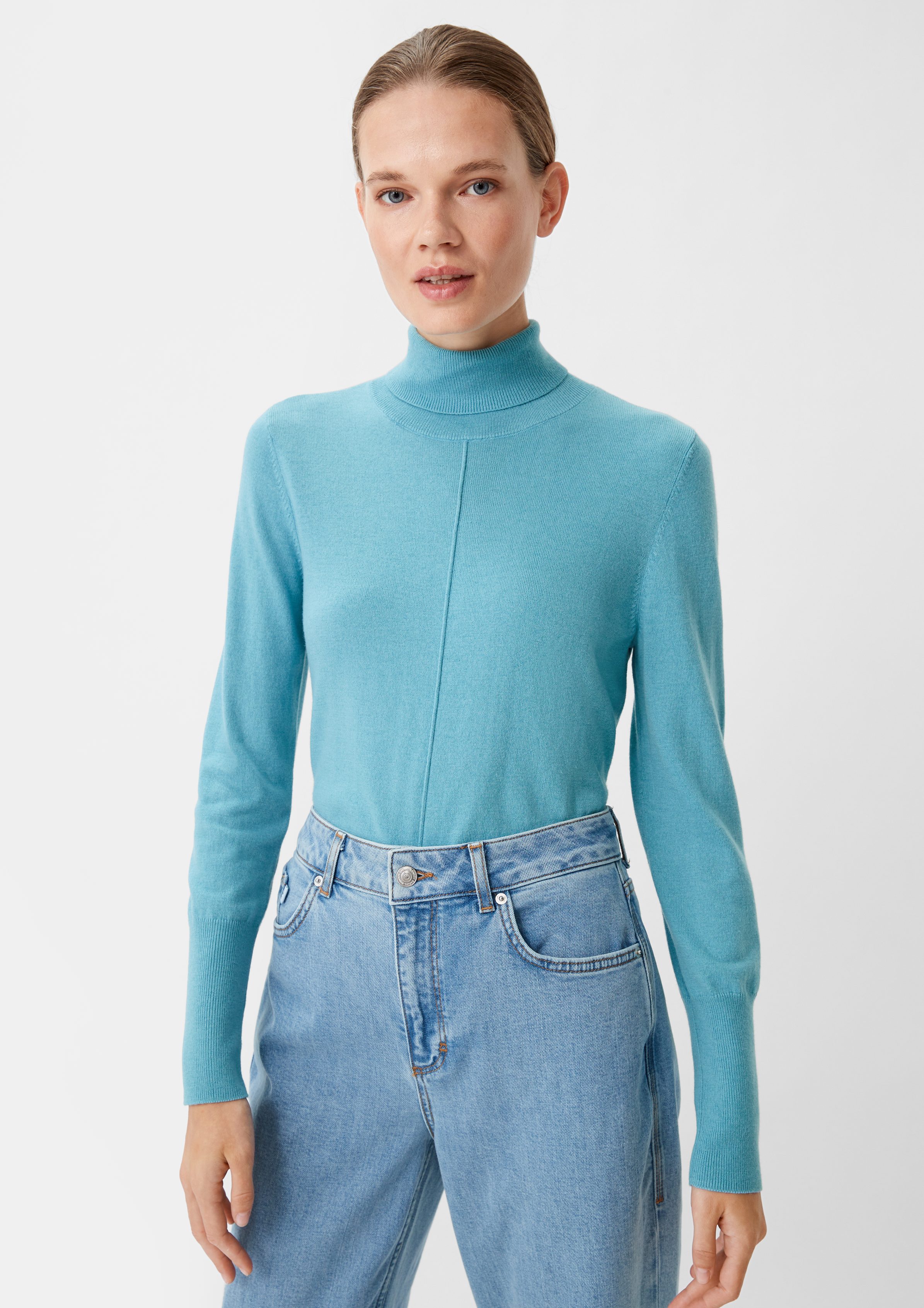Langarmshirt Strickpullover mit Rippmuster