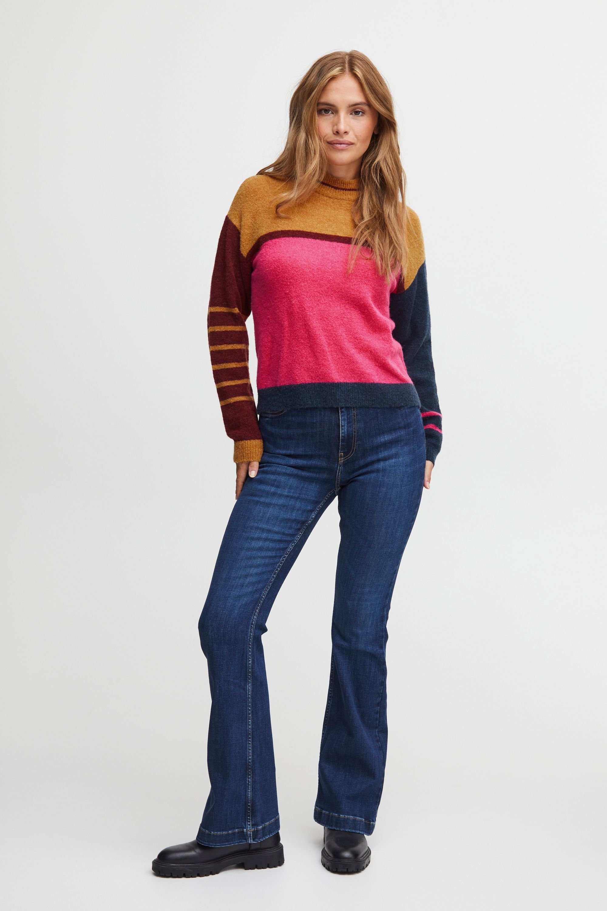 PZASTRID Pullover Color Strickpullover Jeans Pulz Block