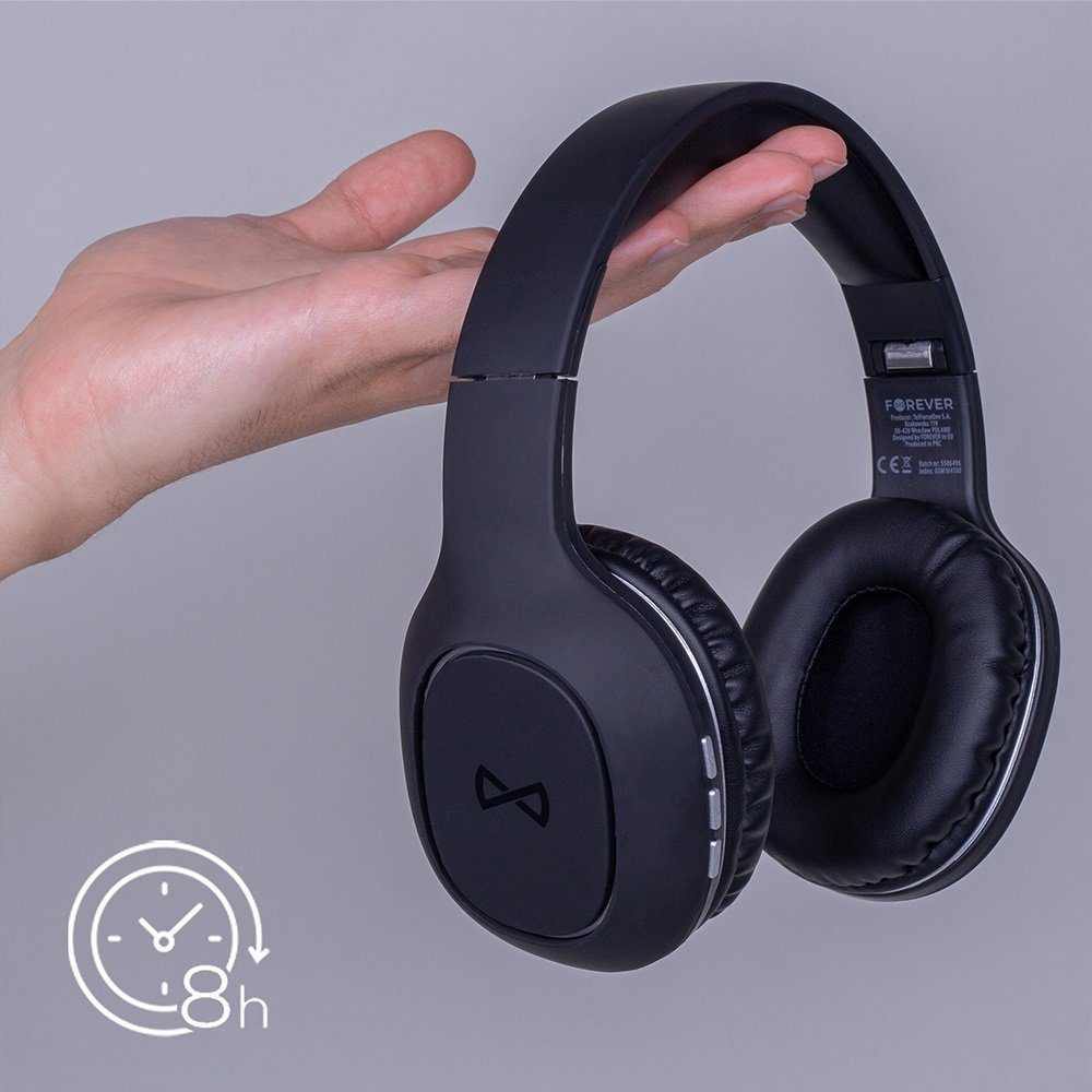 Headset MUSSIO On-Ear-Kopfhörer Forever Kopfhörer BTH-505 Wireless On-Ear kabellose Schwarz