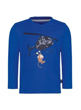 Trigema T-Shirt TRIGEMA Lustiges Langarm-Shirt mit Hubschrauber-Druck (1-tlg)