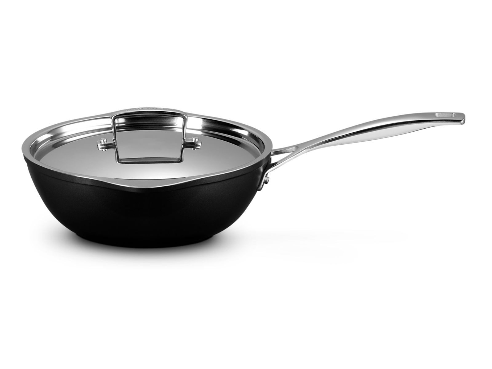LE CREUSET Servierpfanne Aluminium-Antihaft Sautépfanne mit zwei Ausgießern rund 24cm