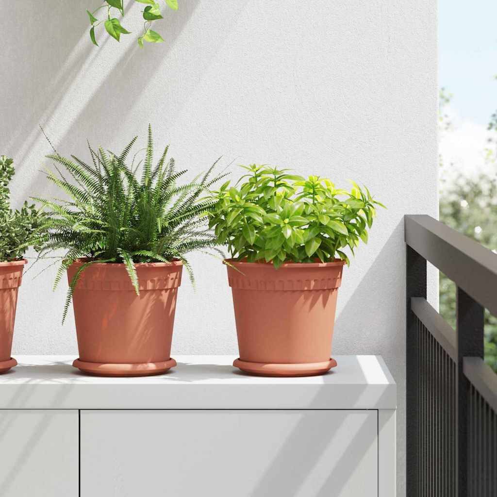 furnicato Blumentopf 24er Set 19 x 16 cm Ziegelrot, Blumenkübel mit Entwässerungslöchern am Boden für deinen Balkon