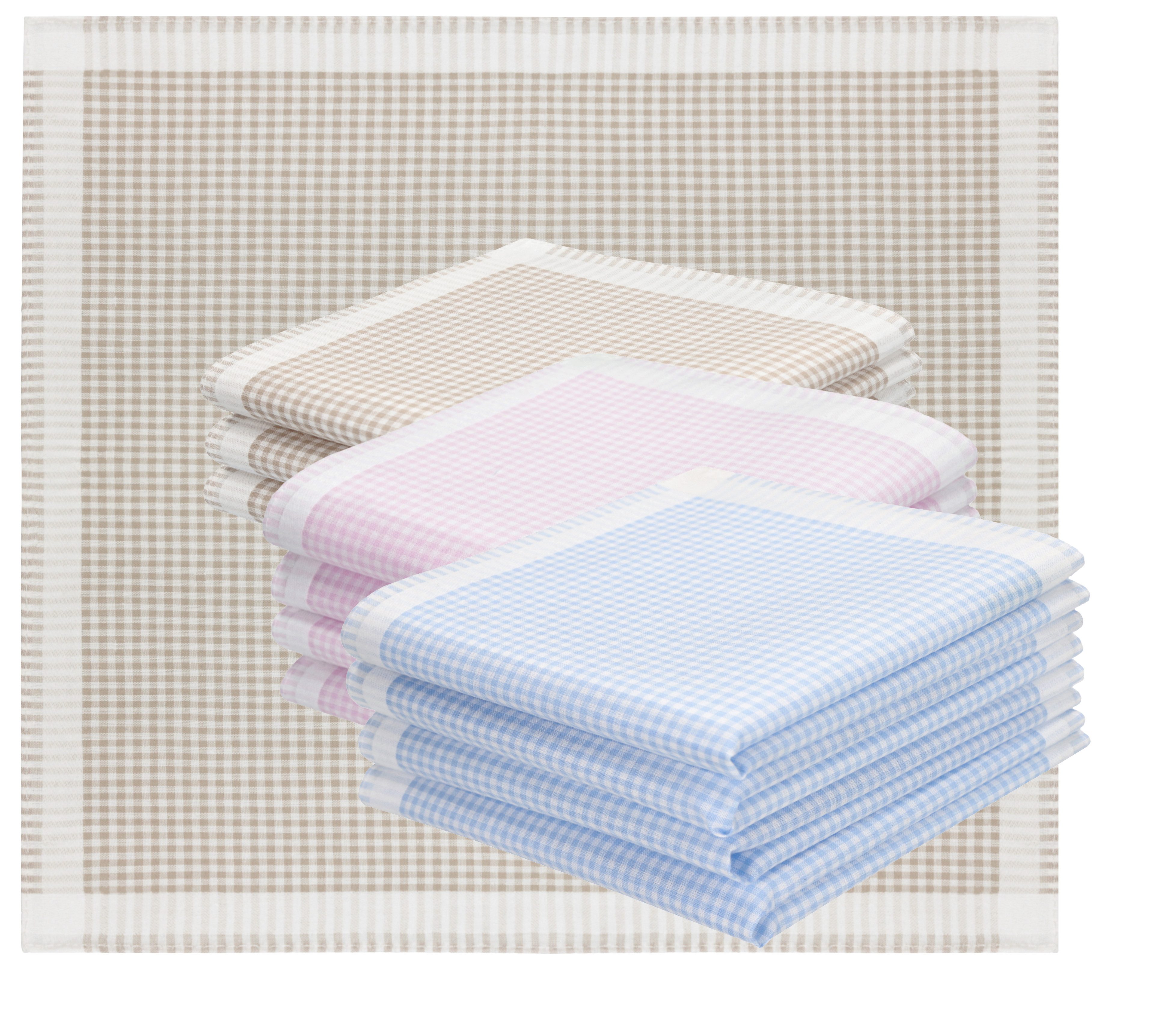 Betz Taschentuch 12er Damen Stoff Taschentücher Set Emma Größe ca. 28x28 cm, (12 Teile, 12-St. 12 Taschentücher)
