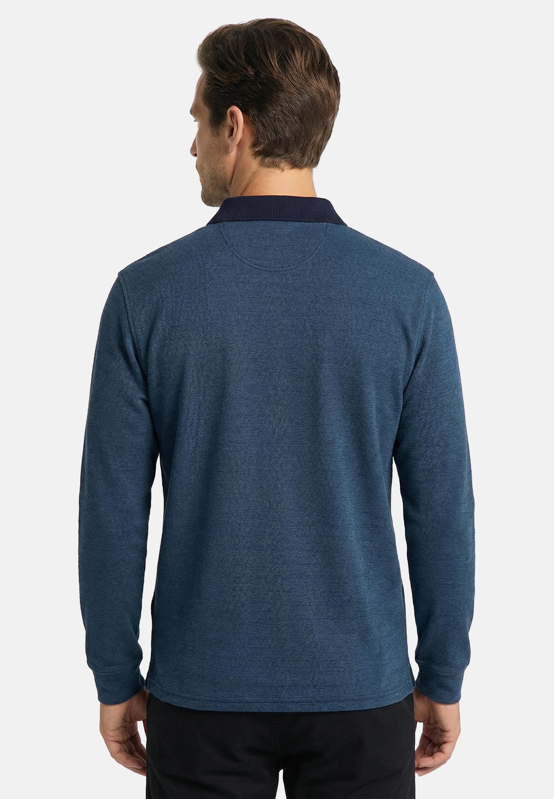 CASAMODA Langarm-Poloshirt Basic (1-tlg) Poloshirt - Baumwolle - Atmungsaktiv - Normale Passform – Bild 3 von 4