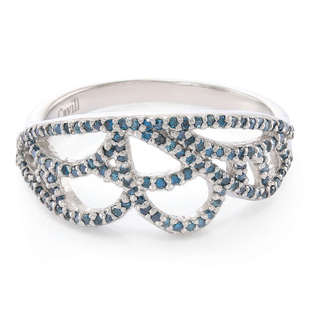 Cavill Diamantring Cavill Ring 0,42 ct Runddiamant, 925er Sterlingsilber platiert, Damen (1-tlg)