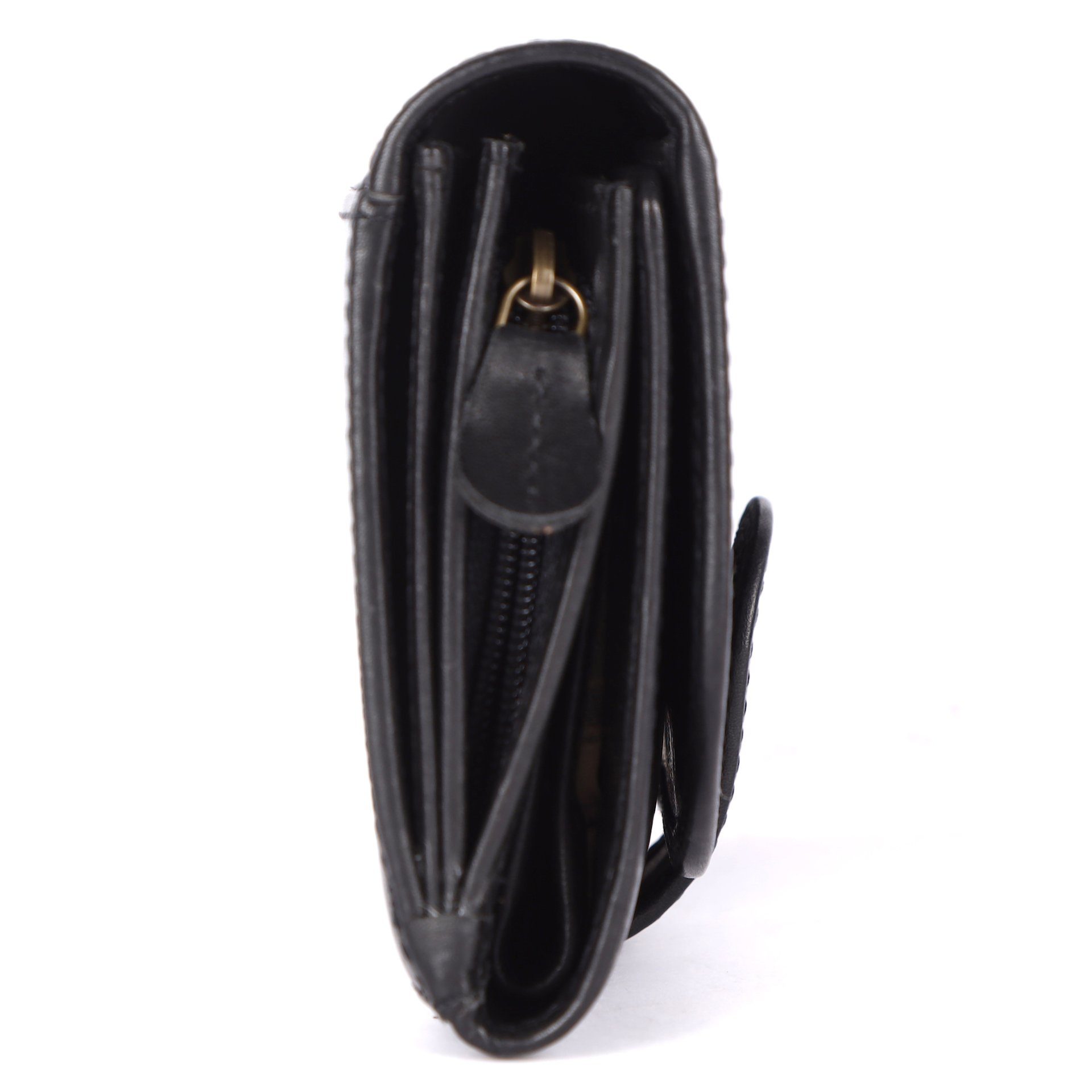 Benthill Geldbörse Damen Echt Leder Portemonnaie RFID Portmonee viel Kartenfächer Vintage, RFID-Schutz Kartenfächer Münzfach Reißverschlussfach