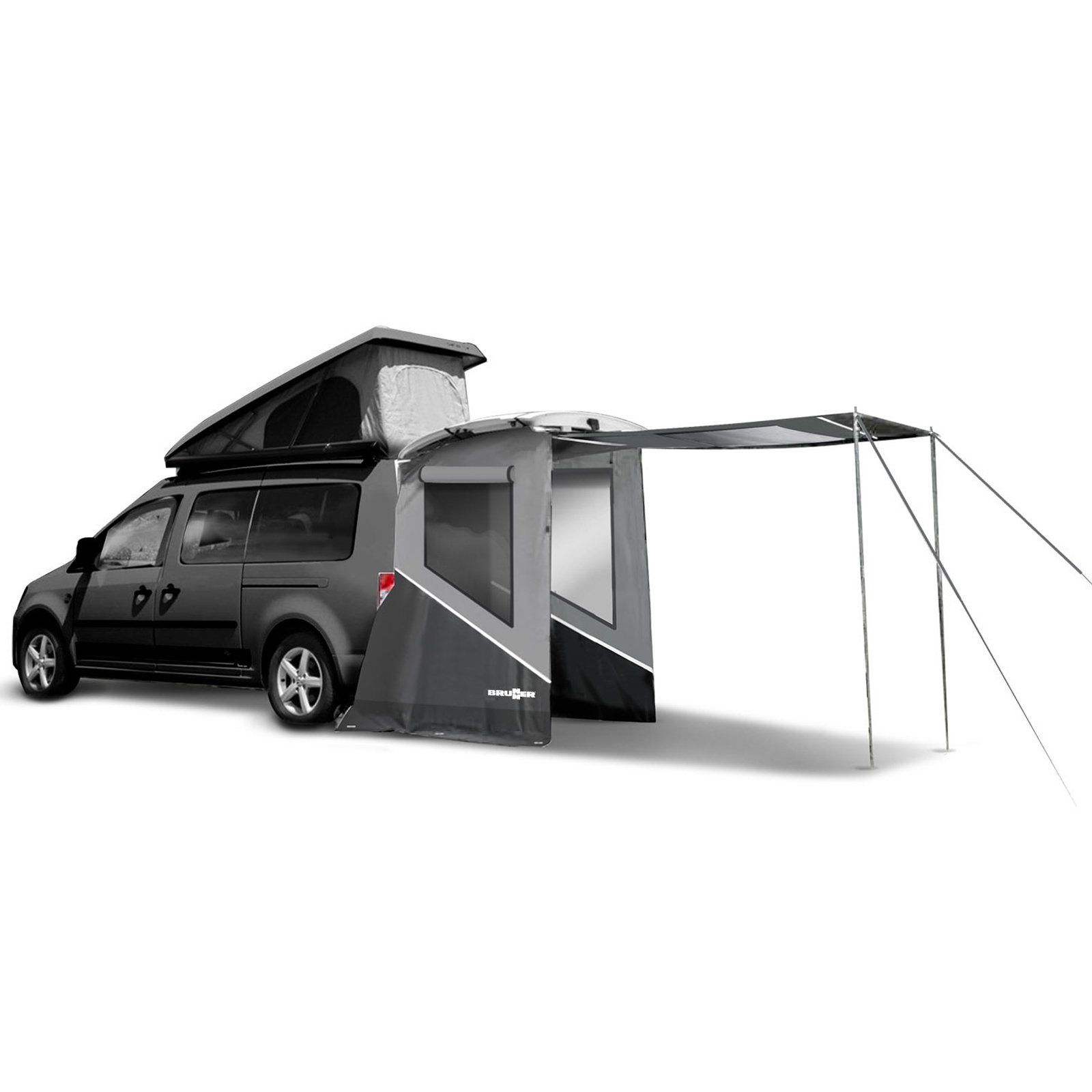 BRUNNER Vorzelt Heckzelt Pilote Caddy 5 Mini Camper Bus Vor Zelt, SUV Heck Klappe Camping