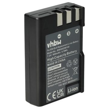 vhbw Ersatz für Nikon EN-EL9E, EN-EL9a, EN-EL9 für Kamera-Akku Li-Ion 900 mAh (7,2 V)