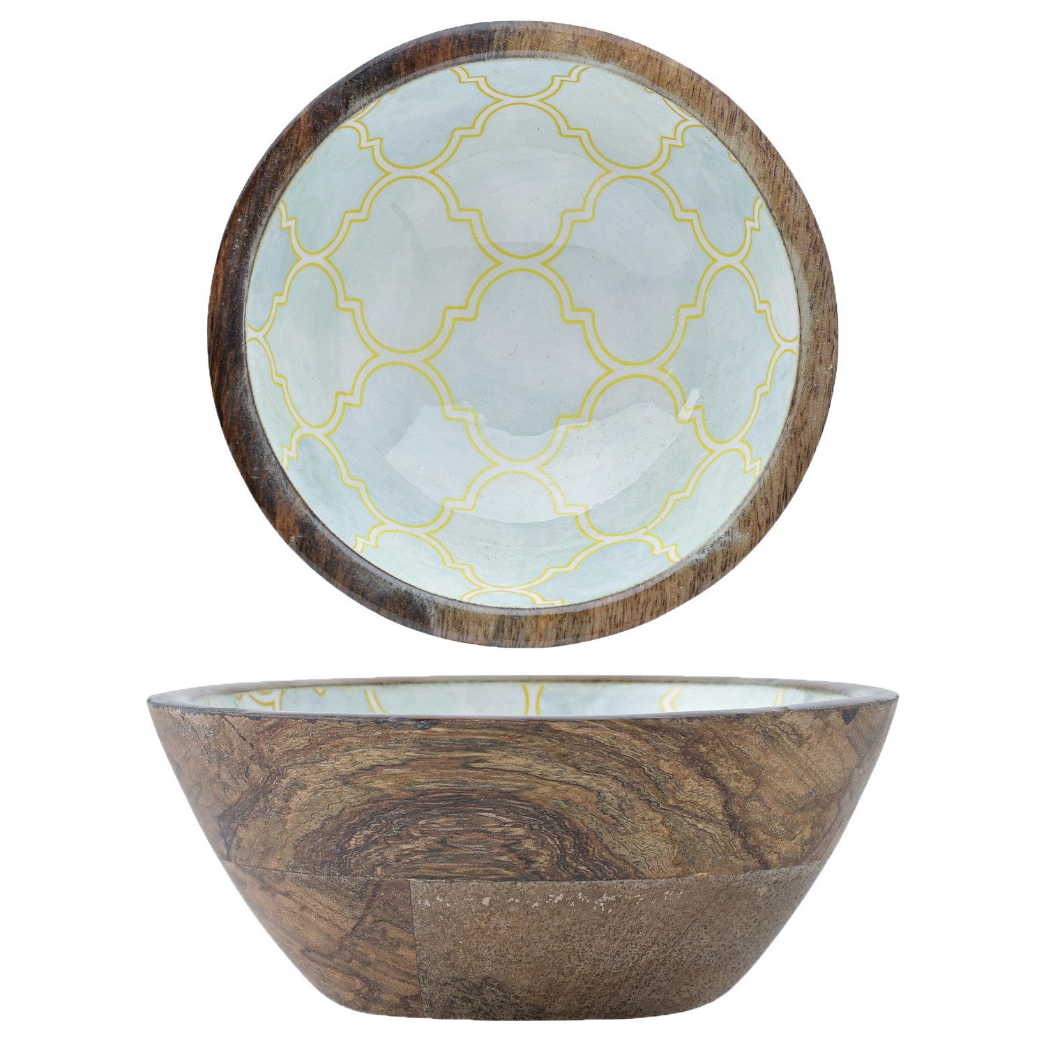 Marrakesch Orient & Mediterran Interior Snackschale Schale Schmuckschale Schlüsselschale Kesse -3-, Mangoholz, (1-tlg), handgefertigt