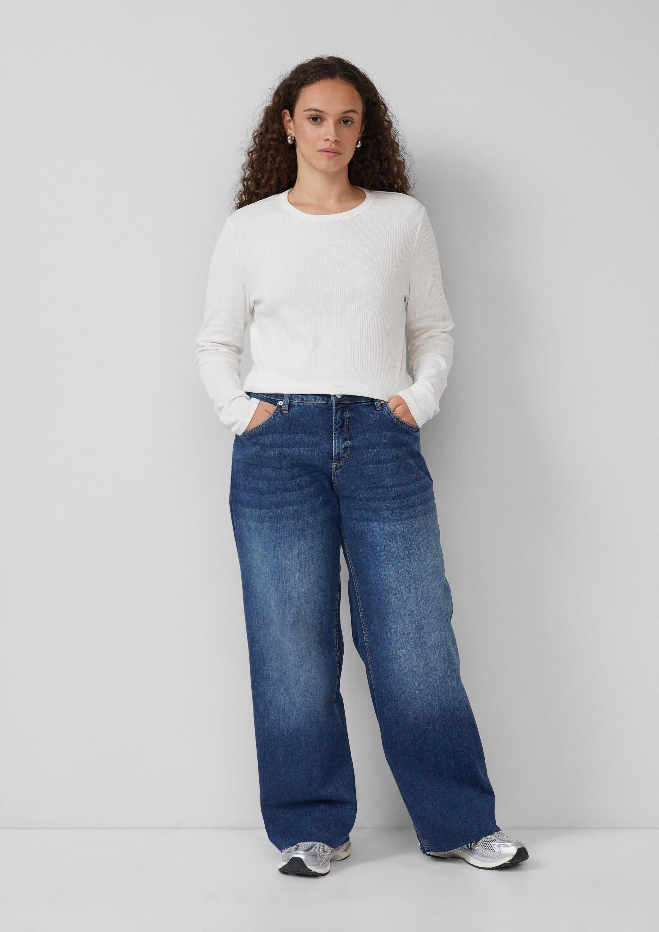 QS Weite Jeans Jeans-Hose Jeans / Slim Fit / Mid Rise / Wide Leg / Superstretch