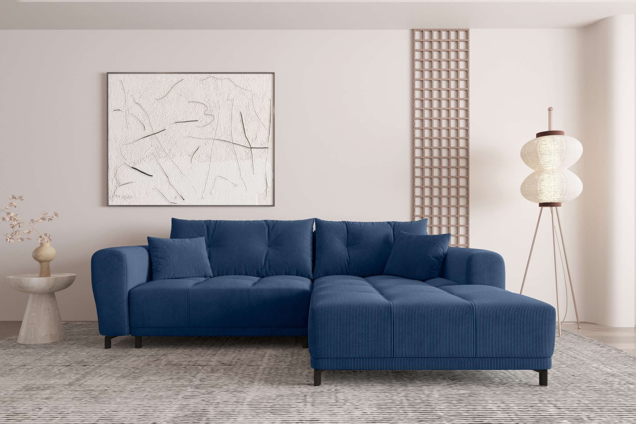 99rooms Ecksofa Massimo, Sofa L-Form, Eckcouch, mit oder ohne Schlaffunktion,Rundumbezug, in Cordstoff POSO