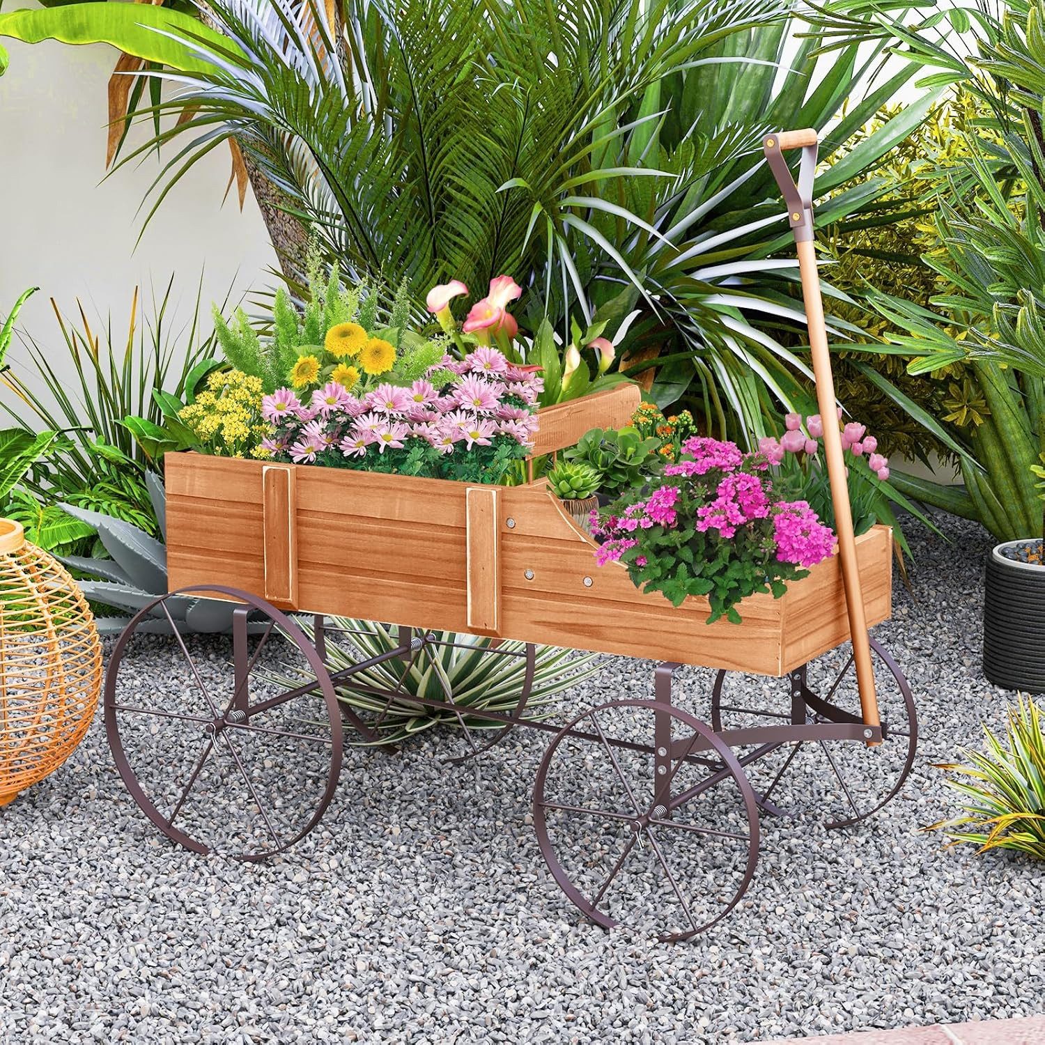 KOMFOTTEU Blumenständer Blumenwagen, 2 separate Blumenregale,Tragkraft günstig online kaufen