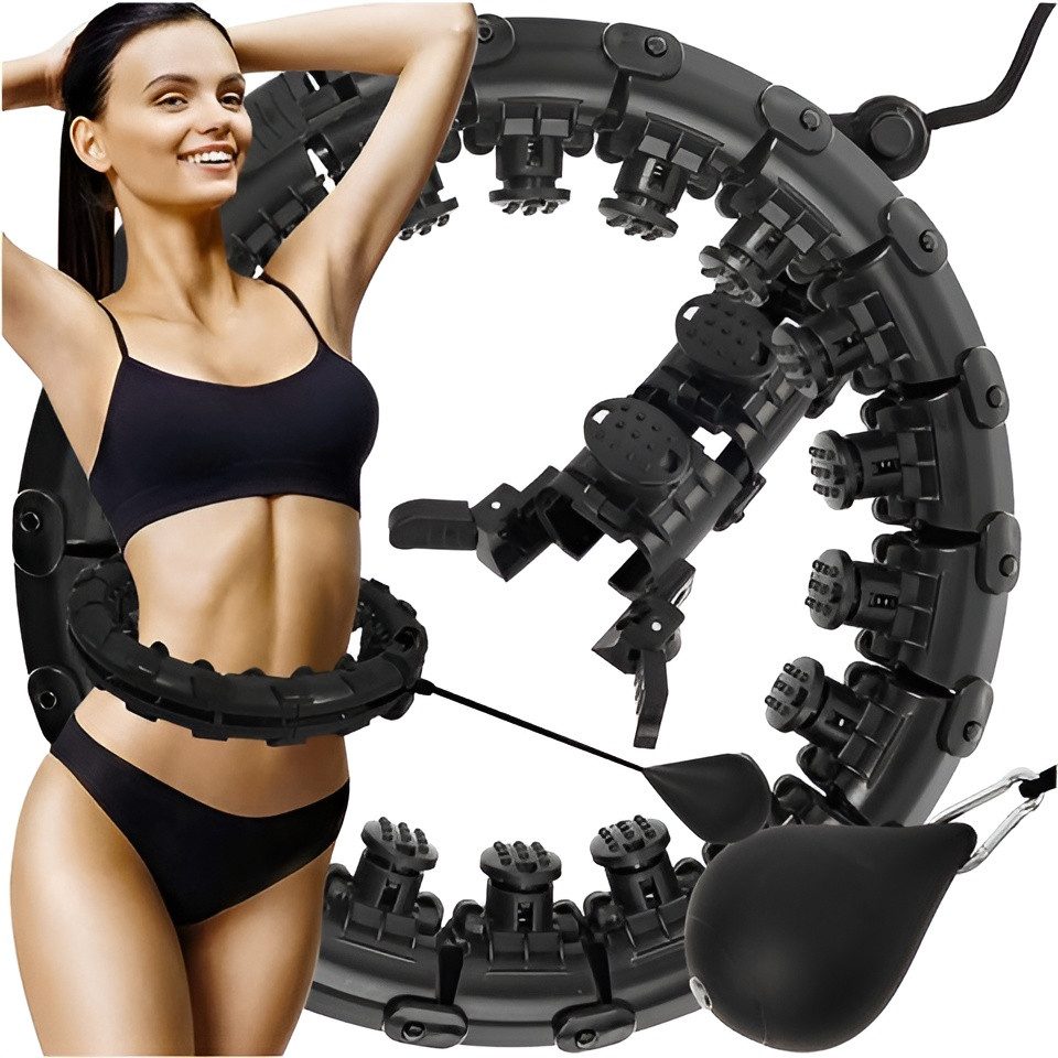 Trizand Hula-Hoop-Reifen Fitnessgerät Fitnesstrainer mit Kugel (1-tlg., Sportset), gewichtete Konstruktion, Massage-Noppen