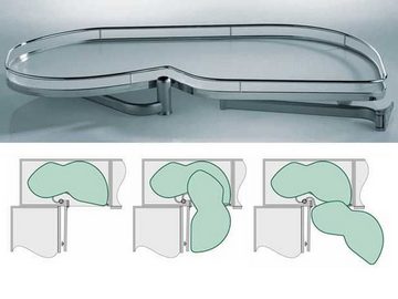SO-TECH® Auszugsboden 500 mm Rechts LeMans II Beschlag für Eckschrank, inkl. Antirutschmattenset Orga-Grip Silbergrau