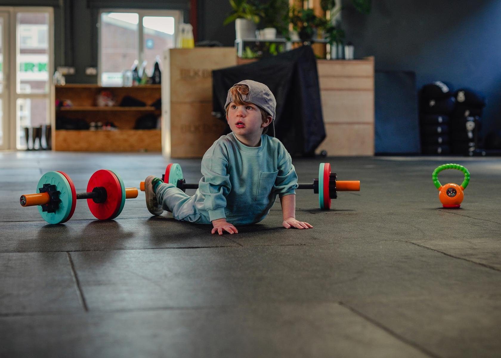 FitKidz Kurzhantel Kinder Kurzhantel Fitness Spielzeug Geschenkidee, (Set, mit Hantel, 4 Platten, 2 Sicherungsmuttern)