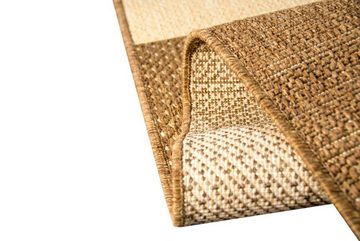 Teppich Teppich Sisal Optik Küchenläufer Küchenteppich Karo beige braun, Carpetia, rechteckig, Höhe: 8 mm