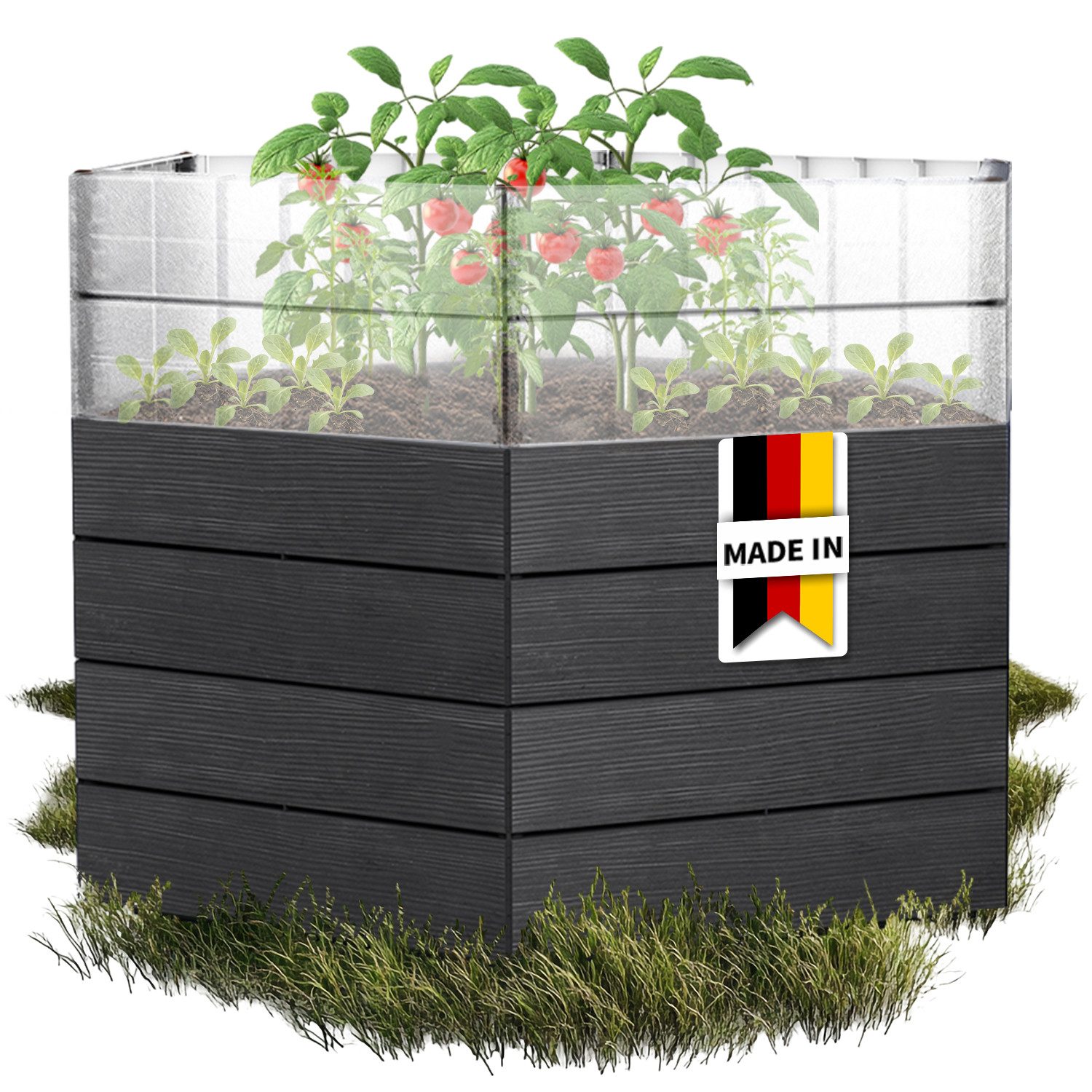 GARANTIA Hochbeet ERGO Hochbeet Turbo L 75 Wood, inkl. FLORA Wassersparsystem