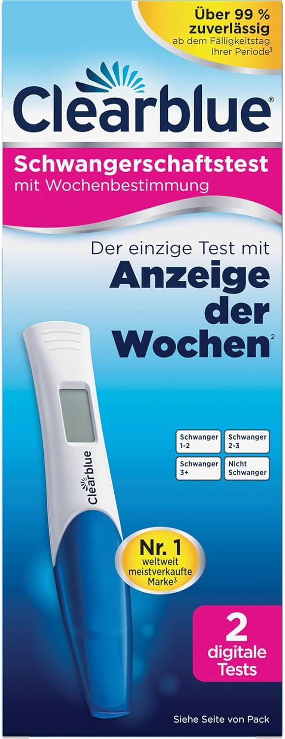 Clearblue Schwangerschaftstest Frühtest digital mit Wochenbestimmung, 2 Stk., 2-tlg.