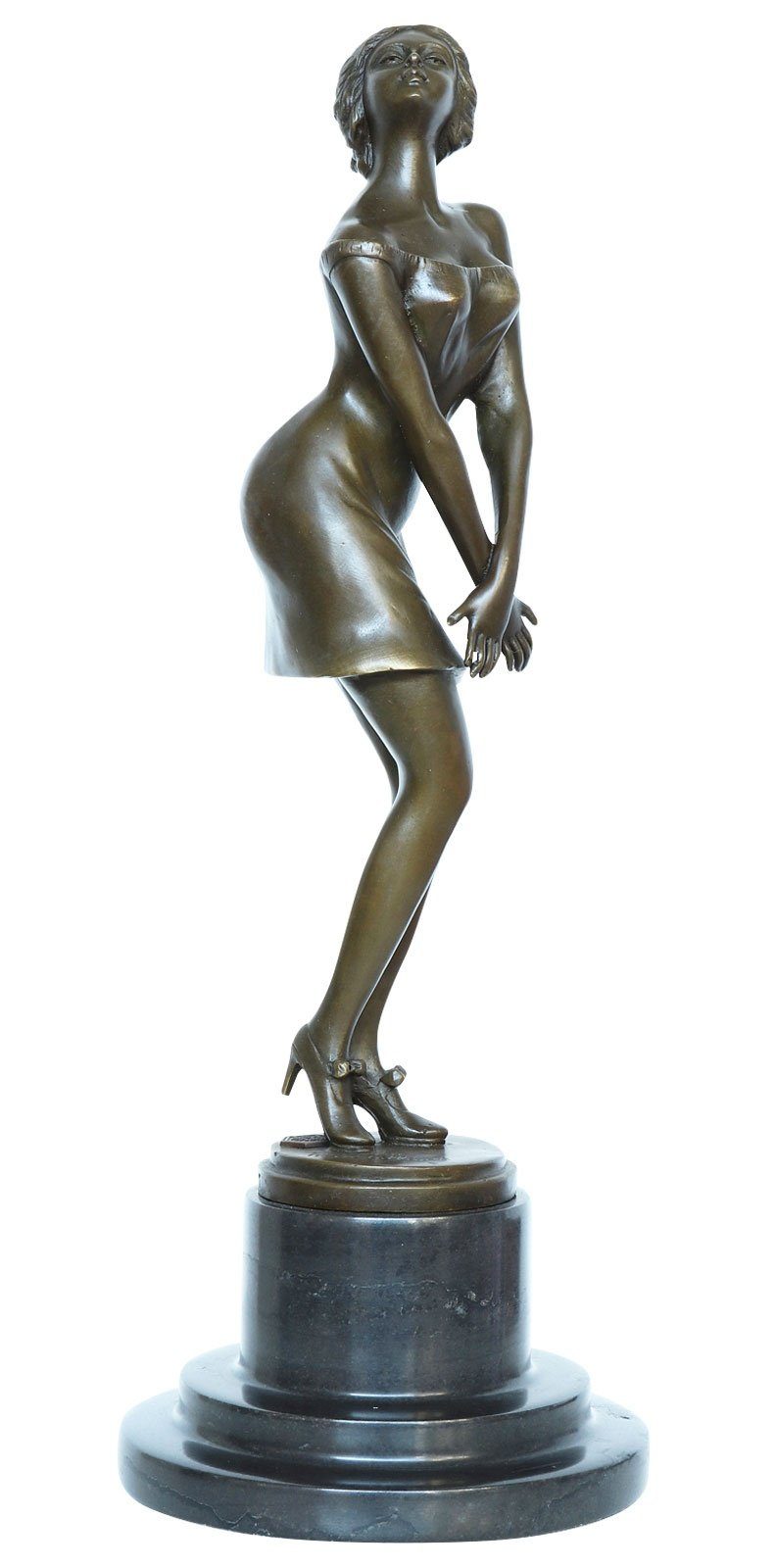 Besondere Glückstüte Aubaho Skulptur Bronzeskulptur Erotik erotische 36cm Kunst Bronze im Antik-Stil Figur
