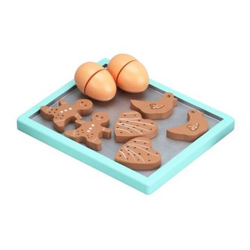 suebidou Spiellebensmittel Backplätzchen Set mit Handschuh Ausstechformen Zubehör für Spielküche