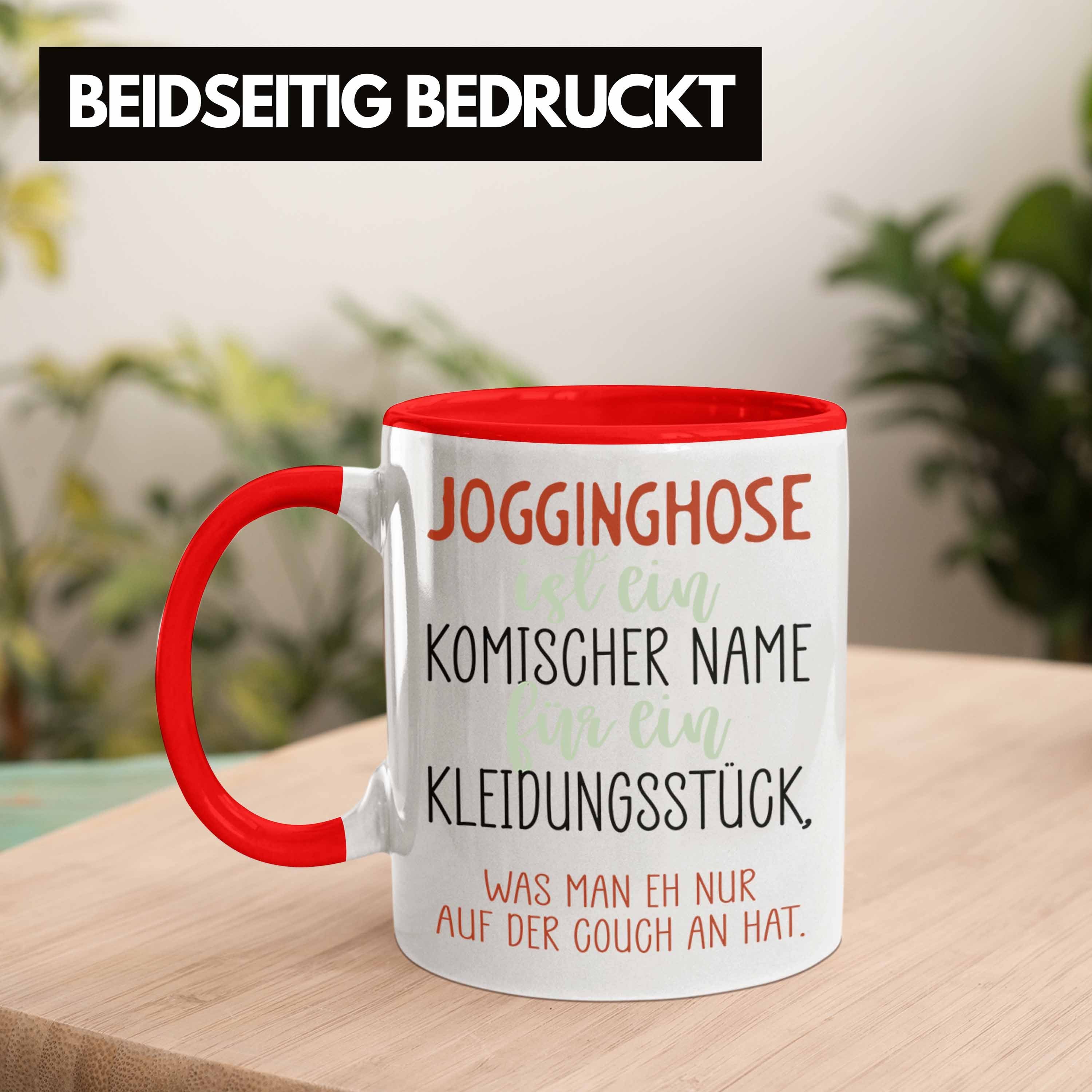 Geschenkidee Tasse Chiller Rot Kaffeetass Couch Spruch Witzige Trendation Jogginghose Tasse