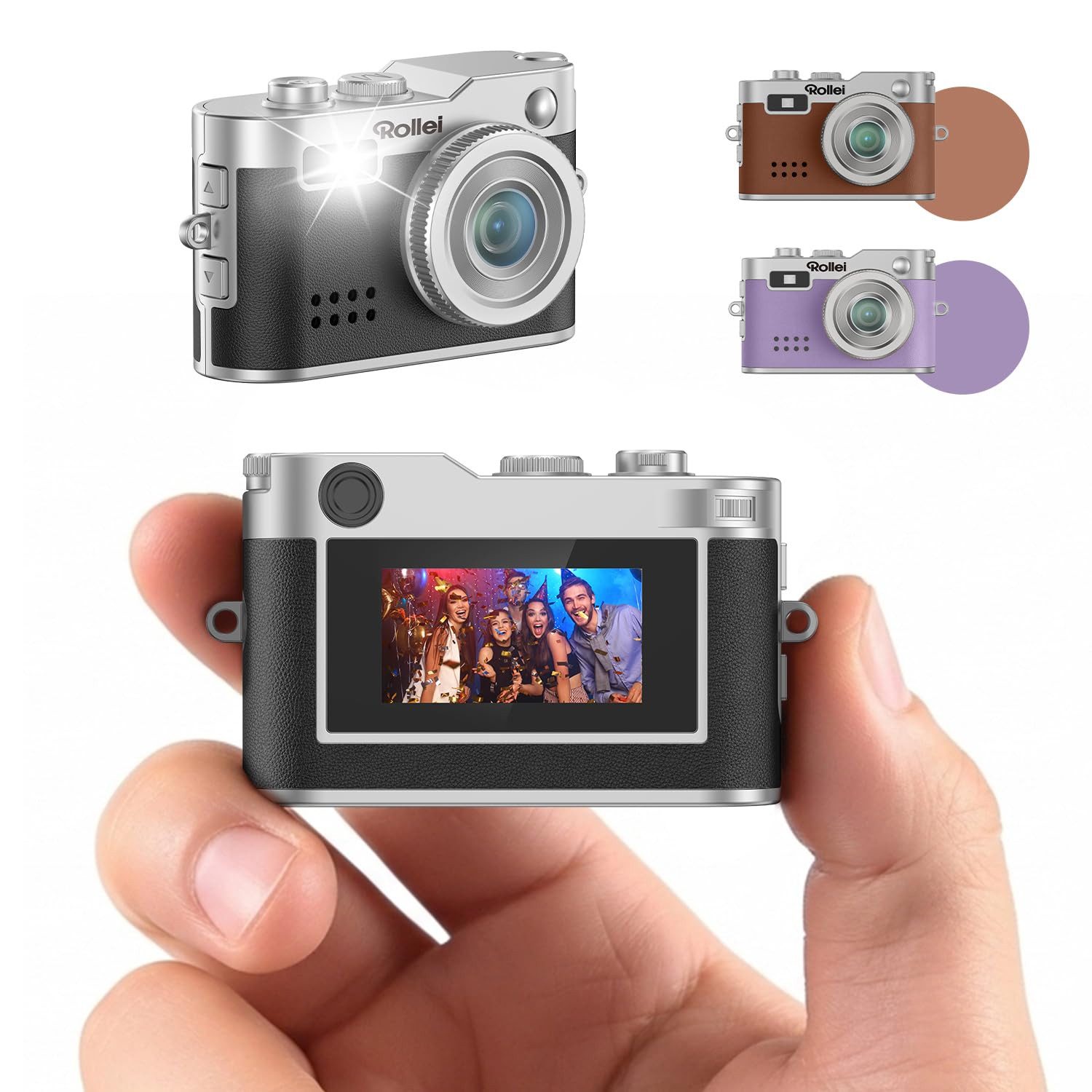 Rollei Mini Digitalkamera Schwarz Kompaktkamera (Kompakte Schwarz Digital-Kamera für unterwegs)