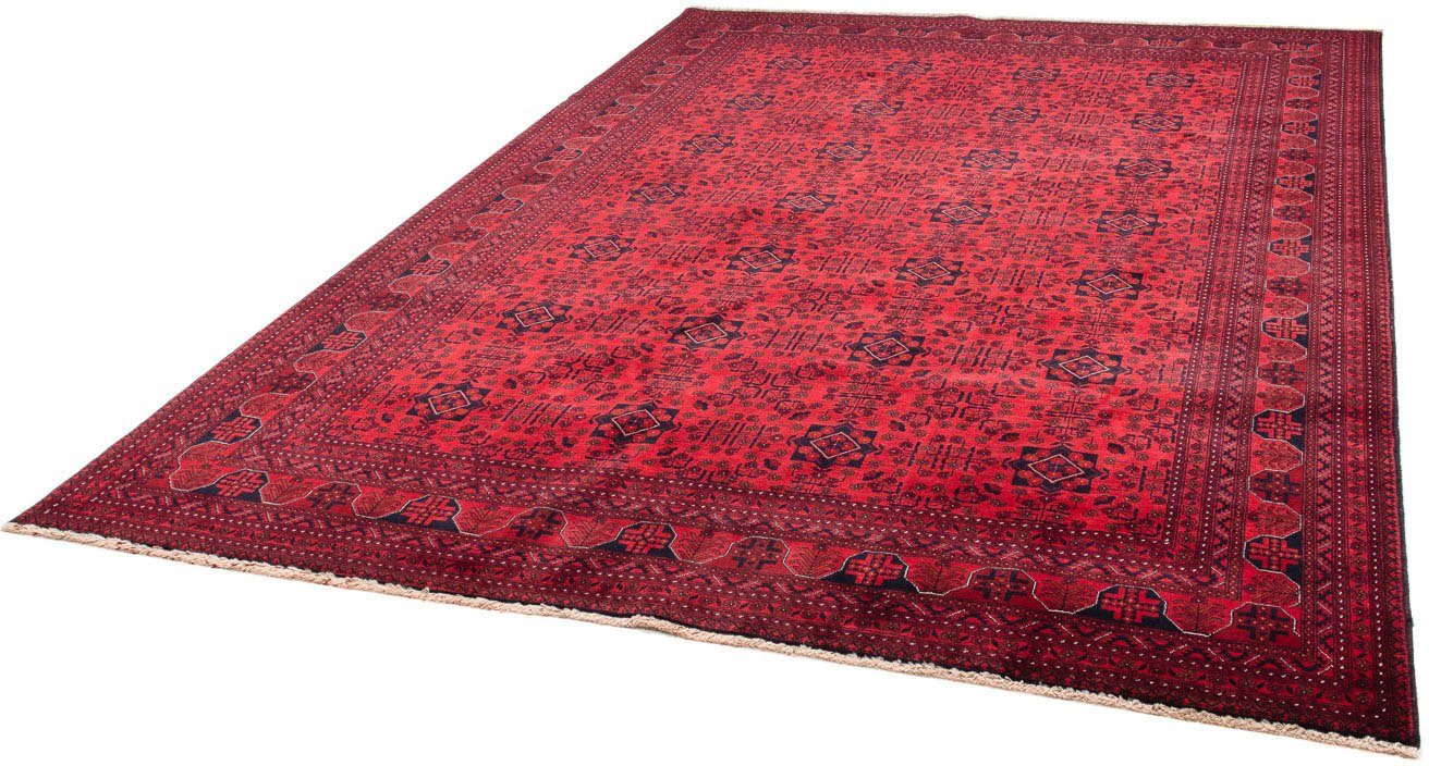 Orientteppich Afghan - 287 x Zertifikat mm, Höhe: dunkelrot, rechteckig, morgenland, 7 cm Handgeknüpft, Einzelstück Wohnzimmer, - mit 202