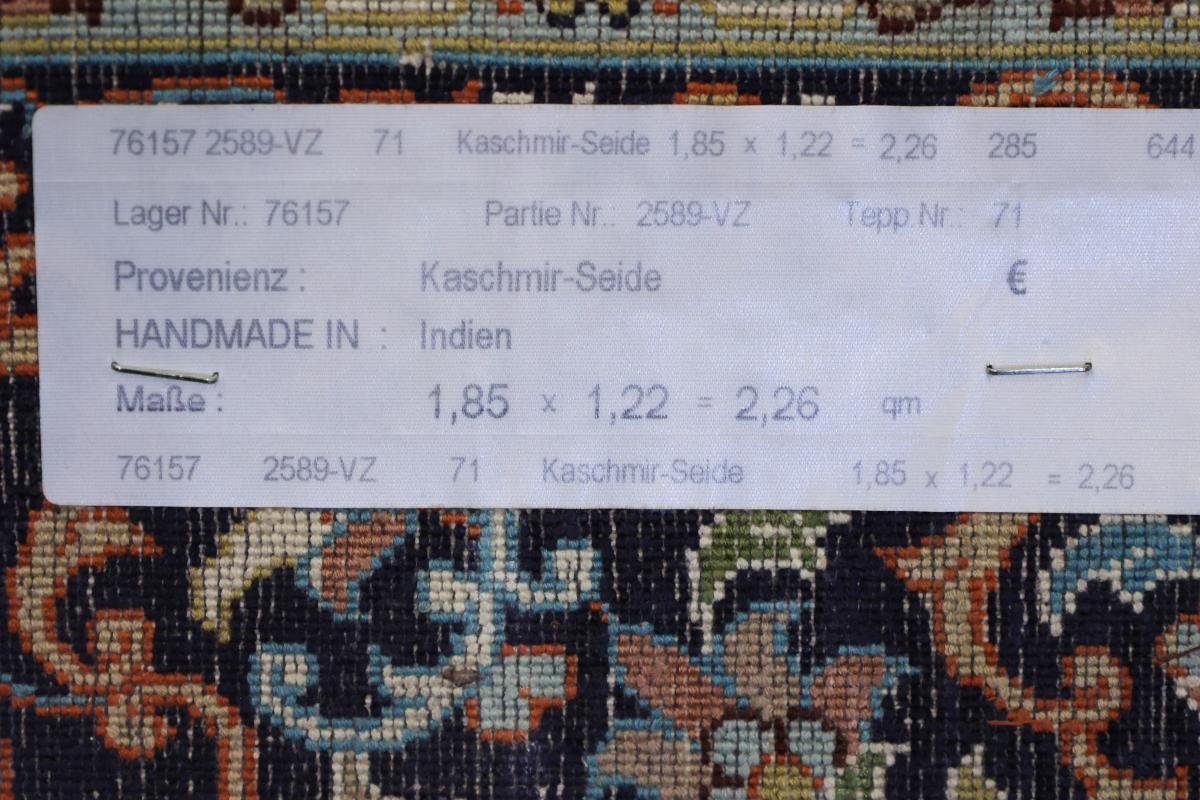 Seide Kaschmir Handgeknüpfter Nain 4 Orientteppich, mm rechteckig, 121x186 Seidenteppich Höhe: Trading,