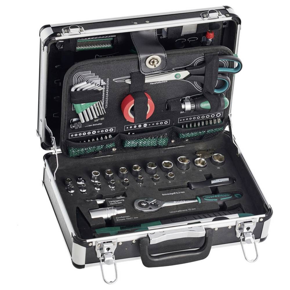 Brüder Mannesmann Werkzeuge Werkzeugkoffer Alu-Werkzeugkoffer, bestückt, 90-teilig M29067 – Bild 2 von 5