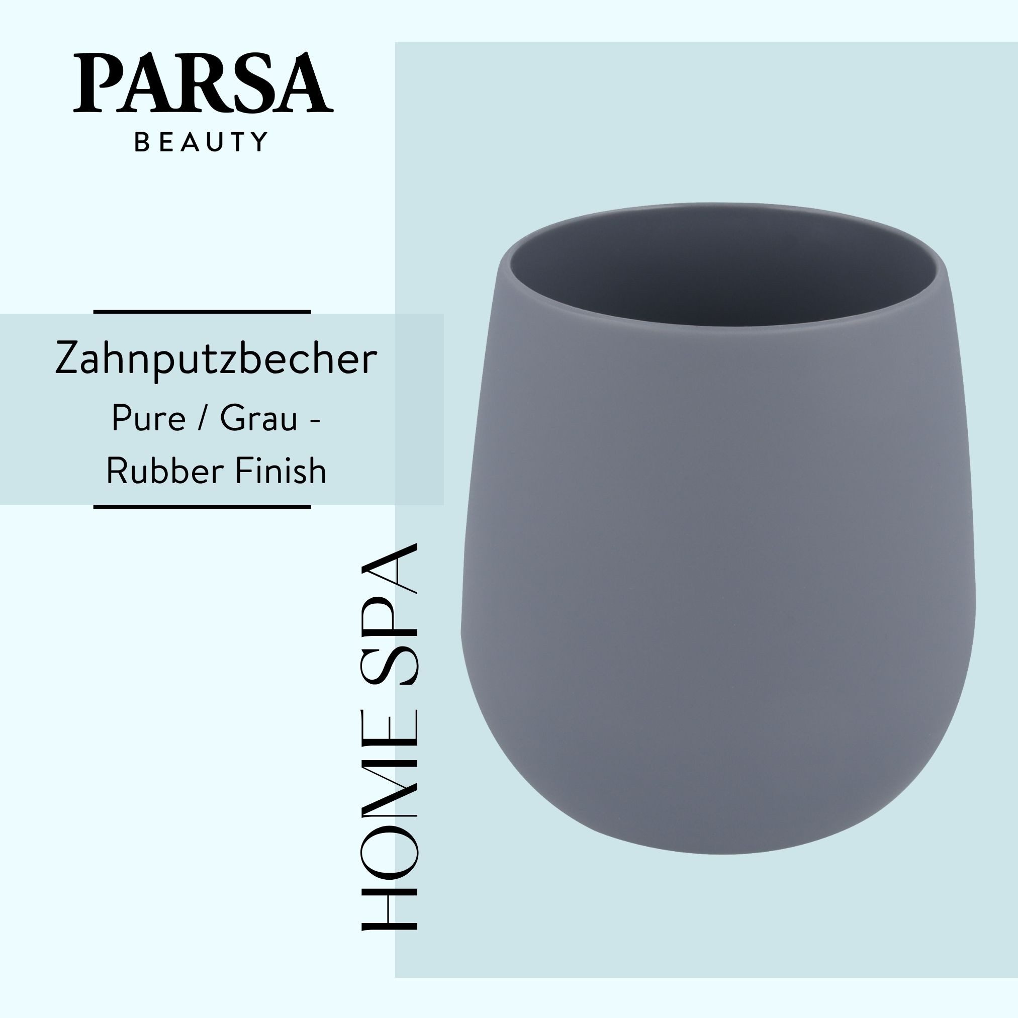 PARSA Beauty Zahnputzbecher Essential Zahnputzbecher Pure in Grau, Minimalistisches Design & Viels