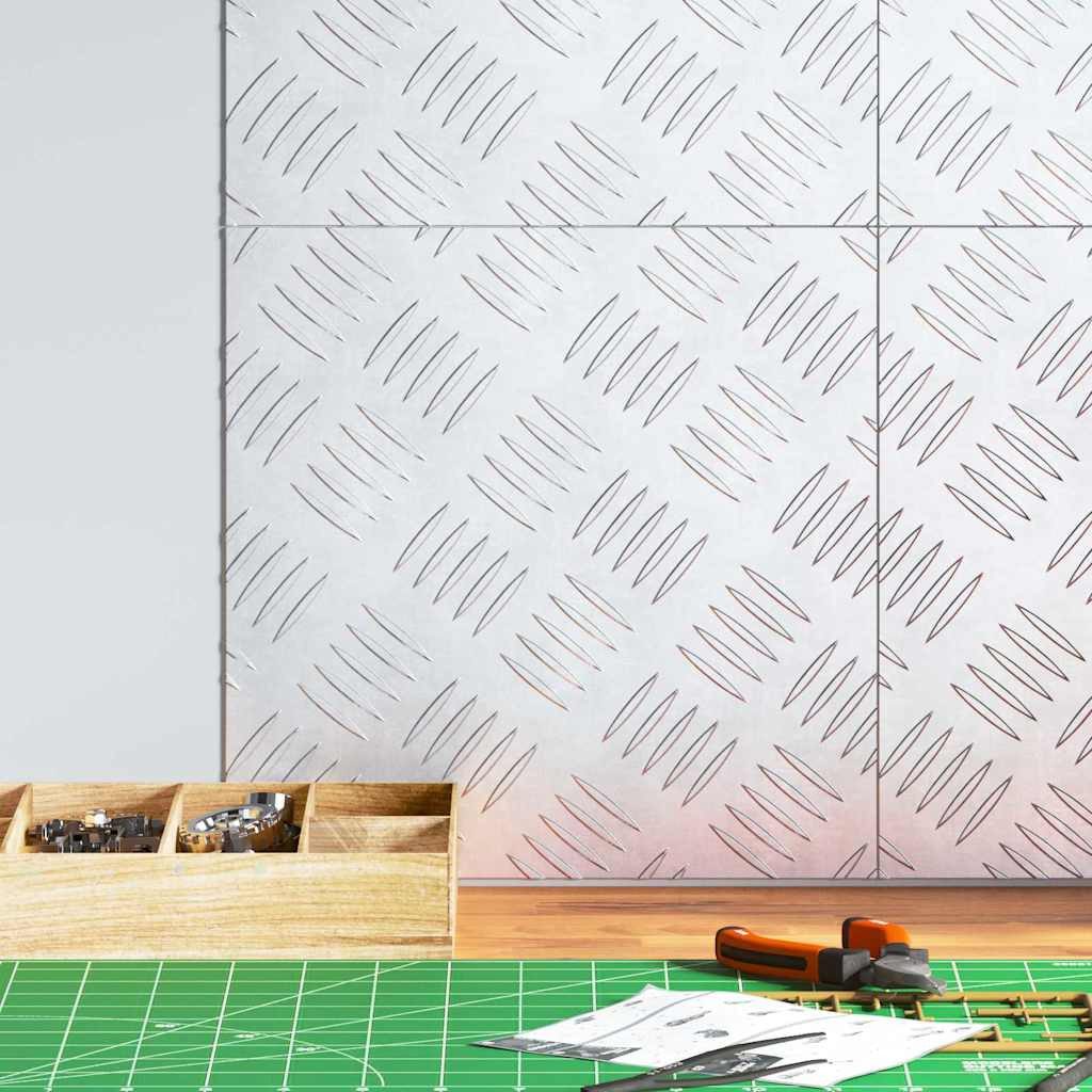 vidaXL Stufenmatte Treppe Tritt 4 stk. 30 x 30 cm Silber Aluminium Quadratisch, Quadratisch