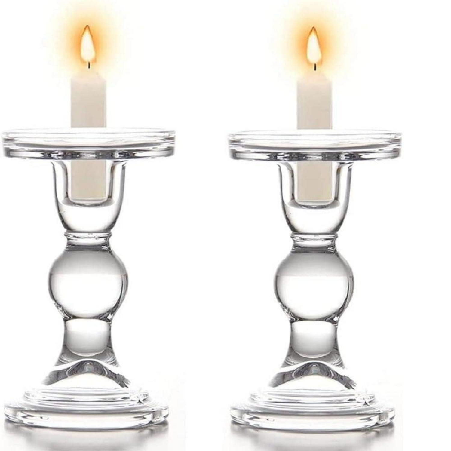 LuxusKollektion Tischkerzenhalter Kerzenhalter Kristallglas 14cm Höhe