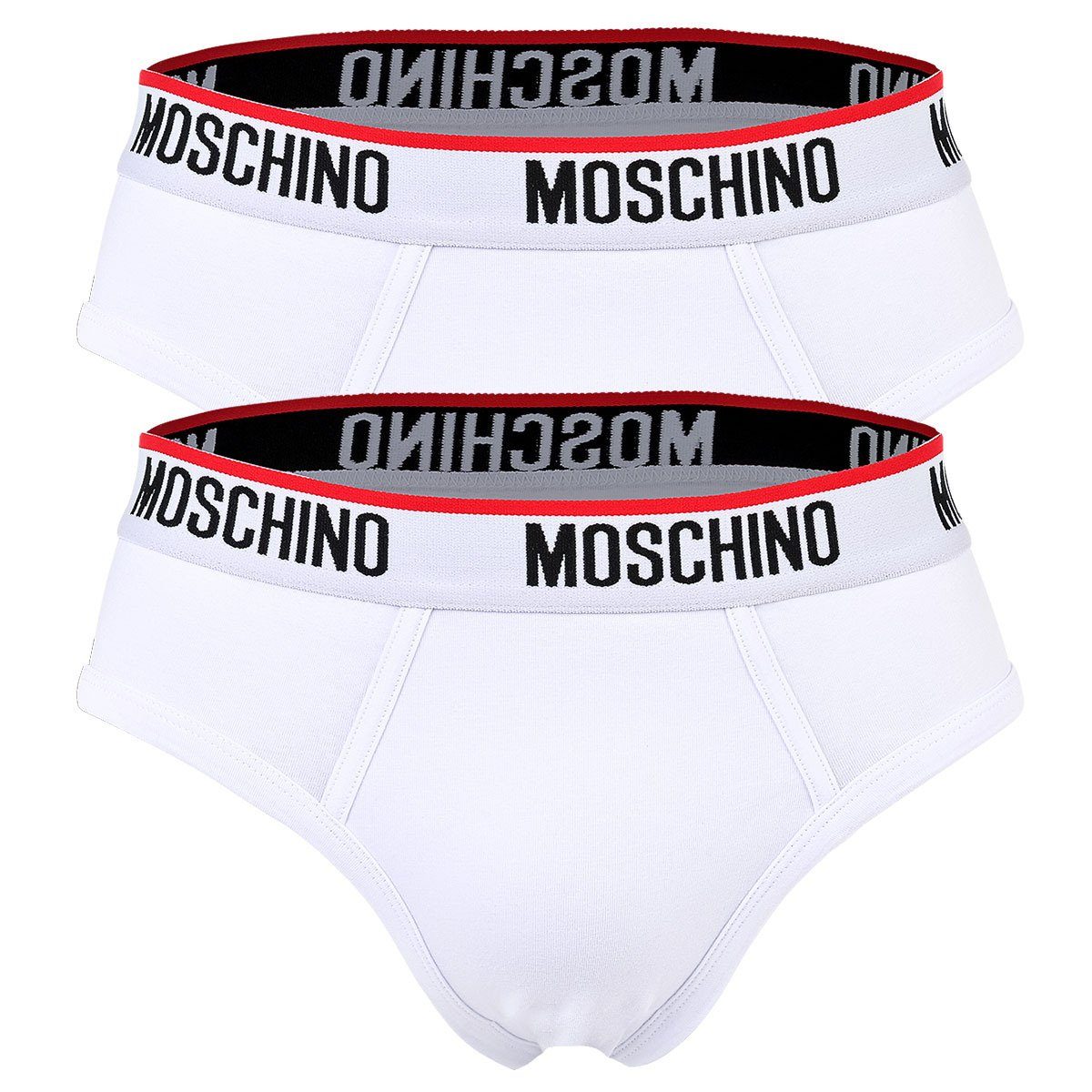 Moschino Slip Herren Slips 2er Pack - Briefs, Unterhose, Cotton Weiß