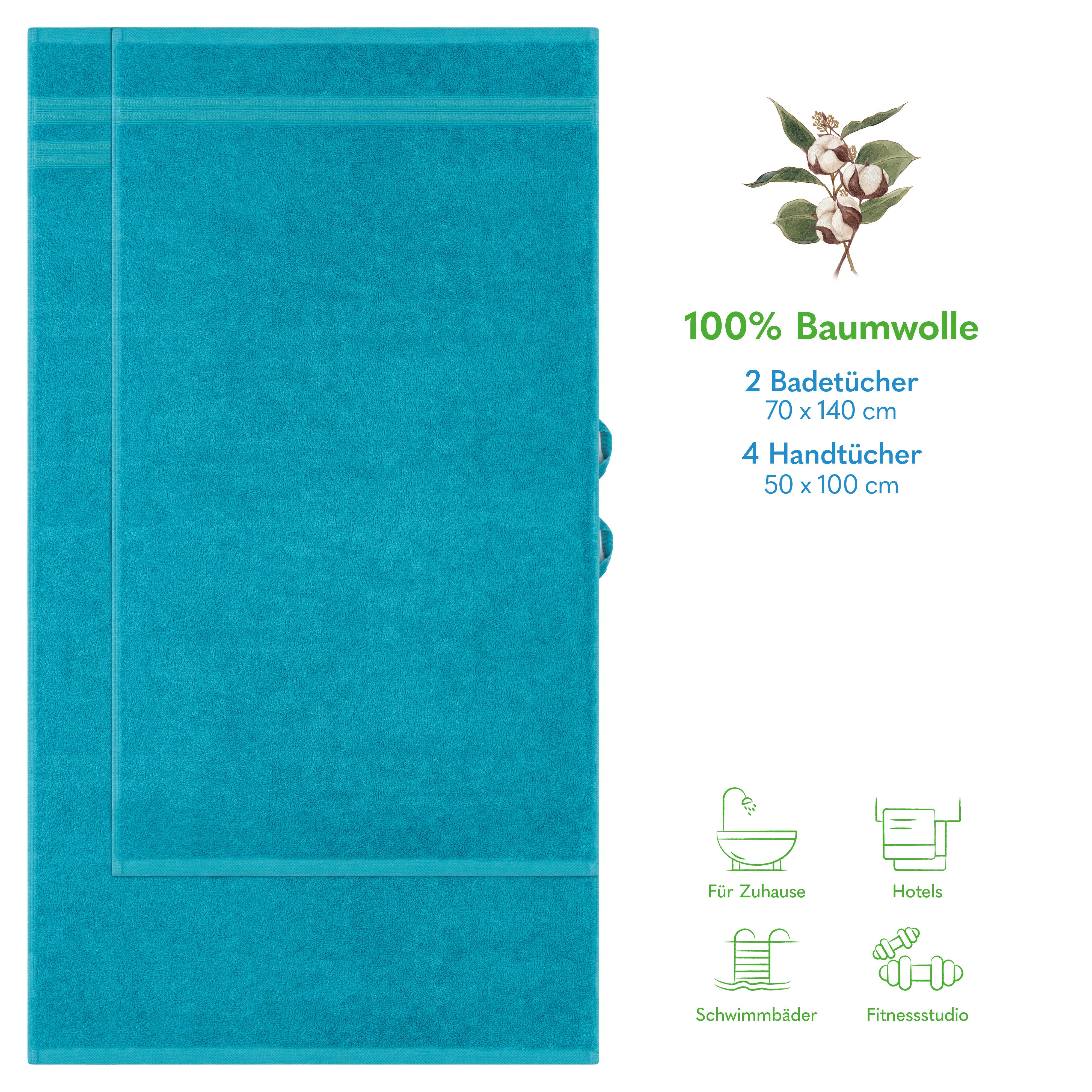 HAMMETEX Handtuch Set 6-teiliges Handtuch Set, 100% Baumwolle, Weich & Saug günstig online kaufen