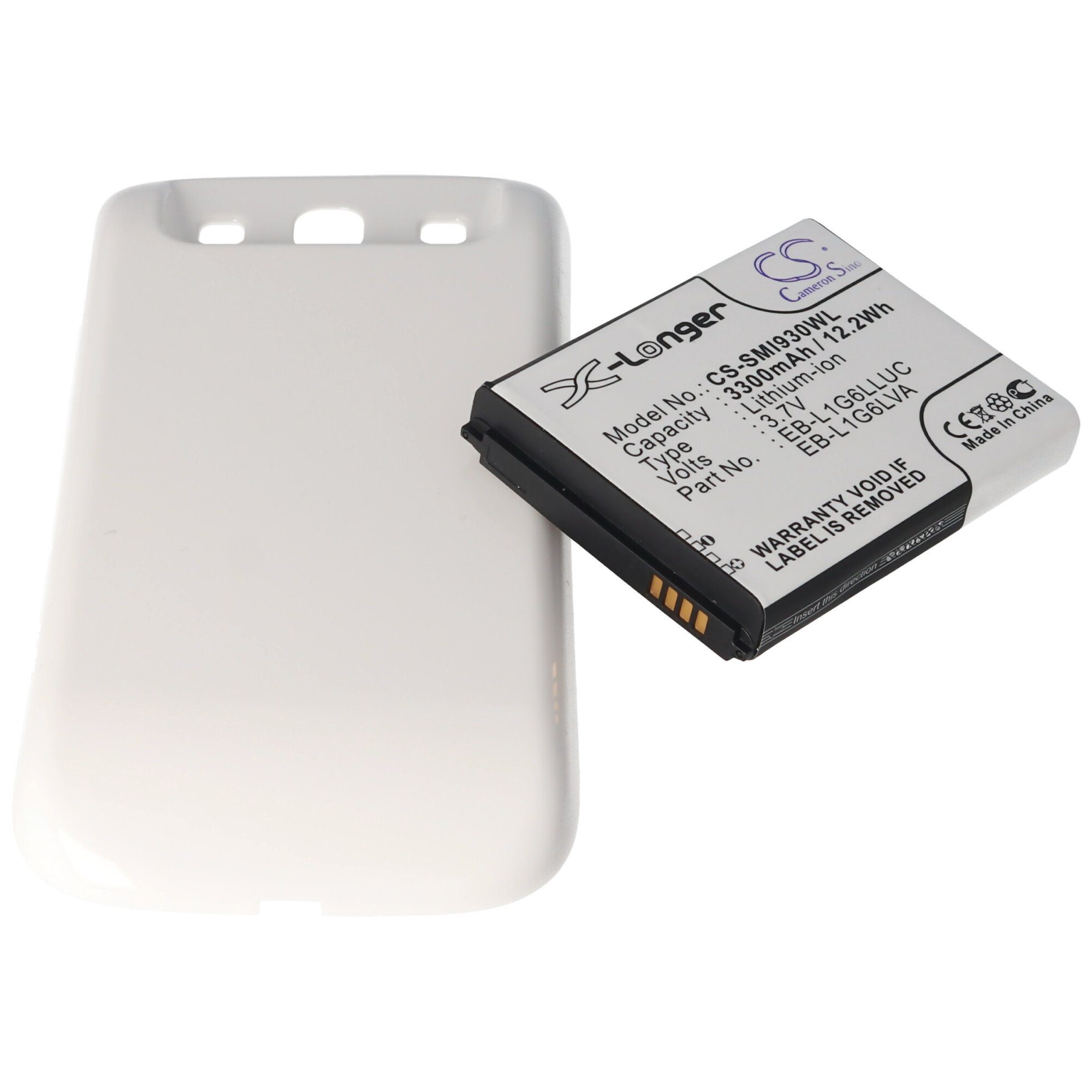 AccuCell Akku passend für Samsung Galaxy S III, Samsung GT-I9300, Deckel marbl Akku 4200 mAh (3,7 V)