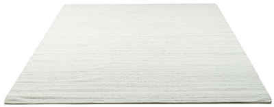 Wollteppich Molde - 14003, THEKO, rechteckig, Höhe: 5 mm, reine Wolle, handgewebt, Scandi, Rauten Muster, mit Fransen
