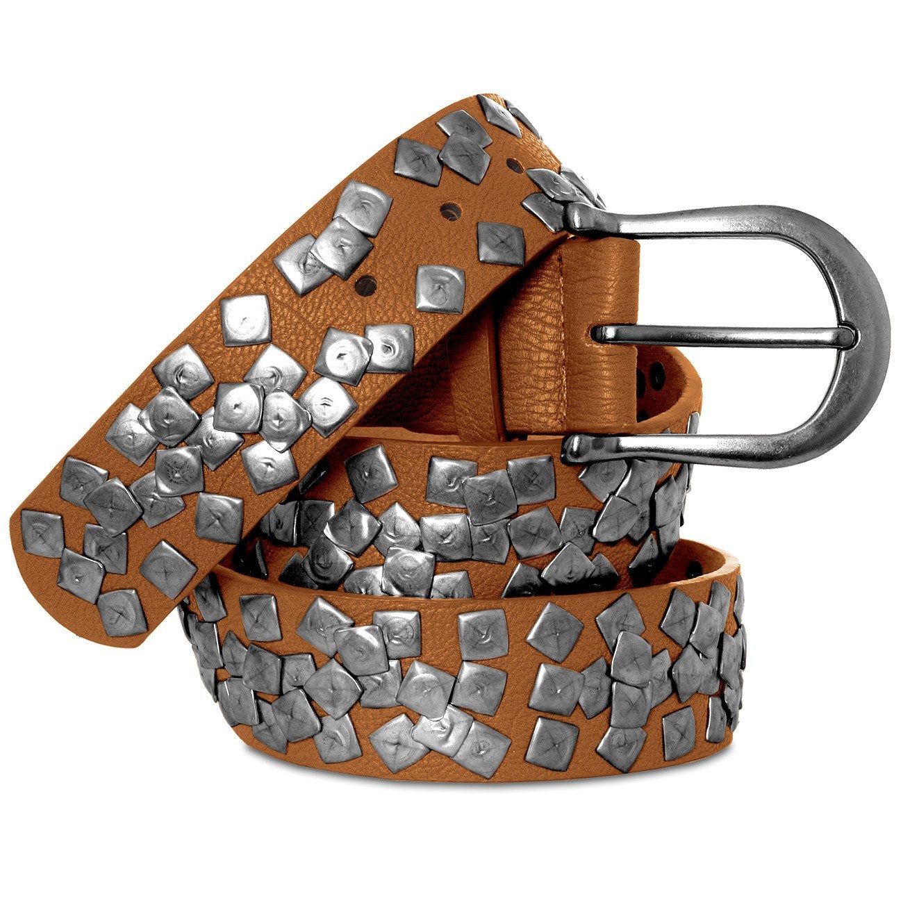 Caspar Ремни с заклепками GU256 Damen Vintage Ремни с заклепками mit eckigen Nieten