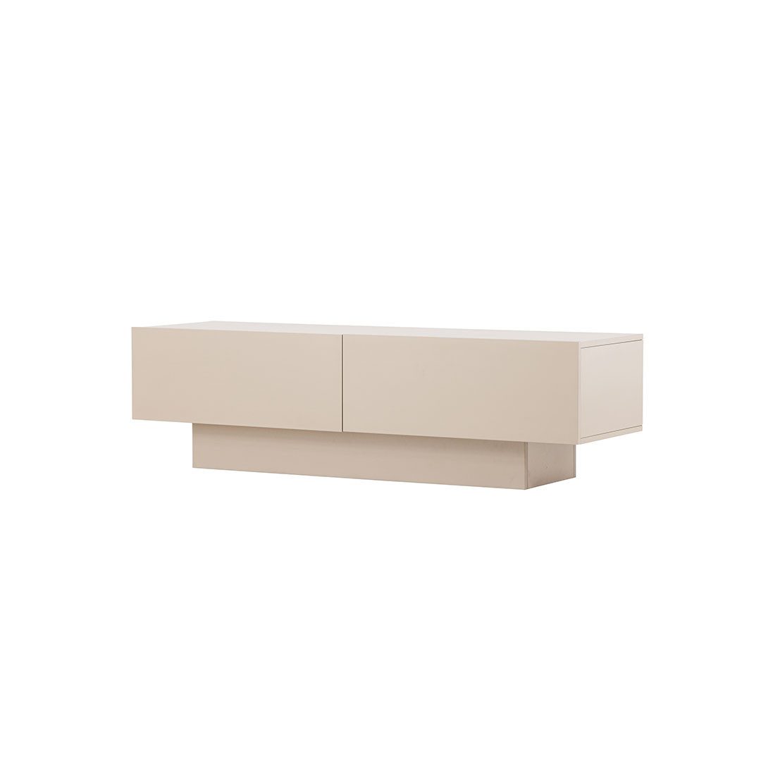 ebuy24 TV-Bank Cuenca TV Tisch 2 Klapptüren beige.