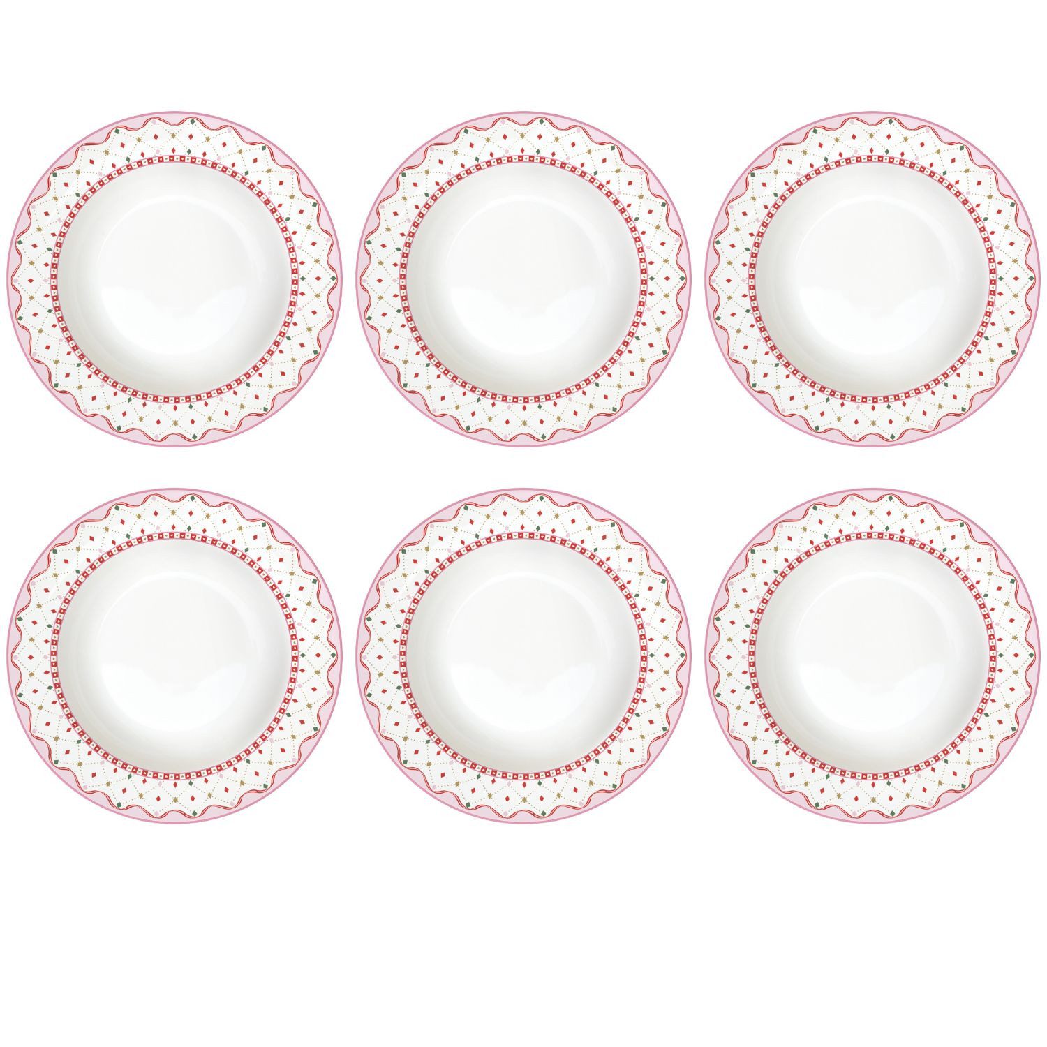 EasyLife Suppenteller Sweet Christmas, Spülmaschinengeeignet, Mehrfarbig, Herzen, H: 3.3cm