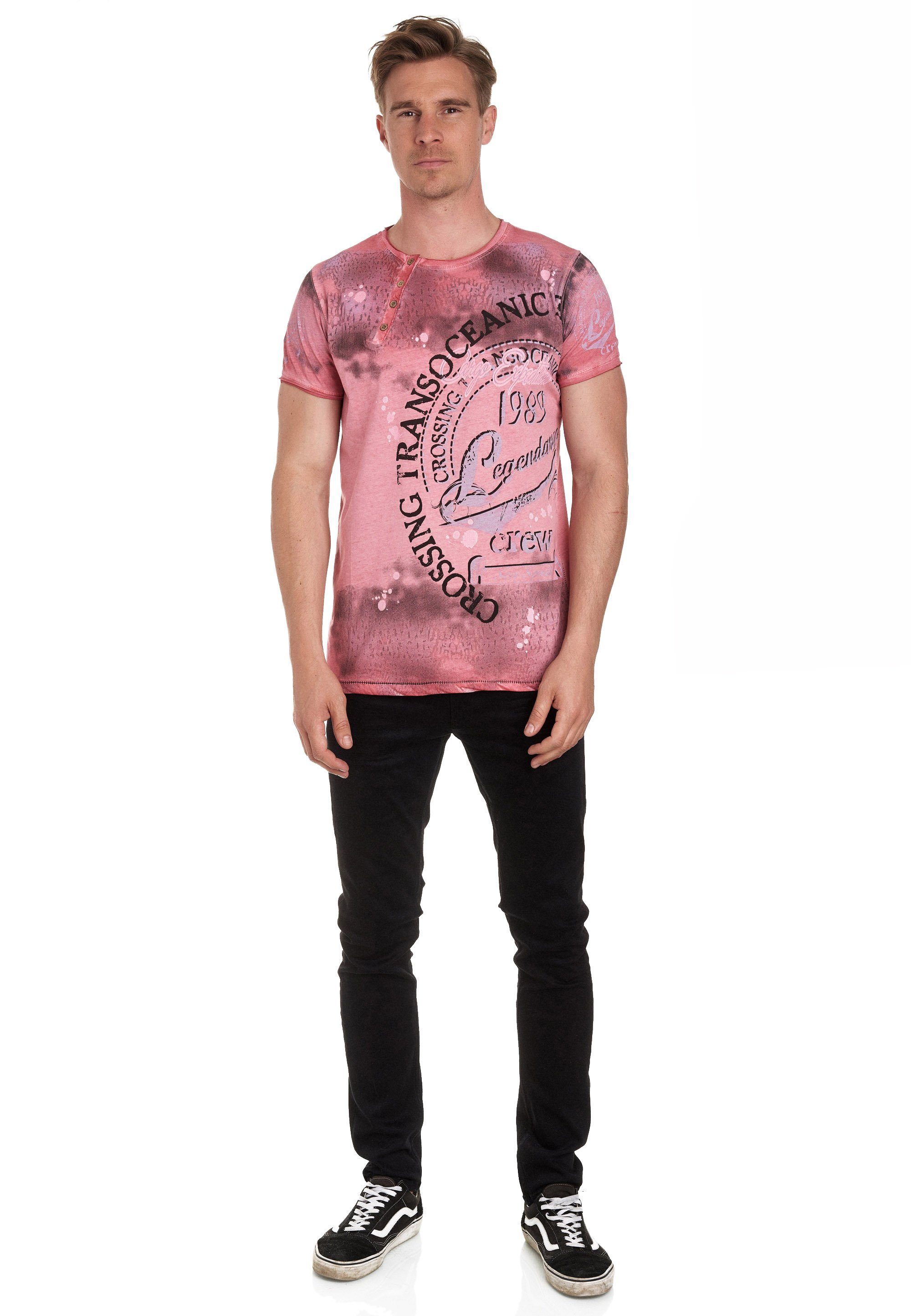 Neal koralle mit T-Shirt Rusty Frontprint plakativem