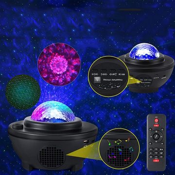 AKKEE LED Nachtlicht LED Sternenhimmel Projektor Nachtlicht Galaxy Sternenprojektor Lampe, ‎Farbwechsel, Warmweiß, Projektor Lampe Sternenhimmel mit Bluetooth Lautsprecher für Kinder