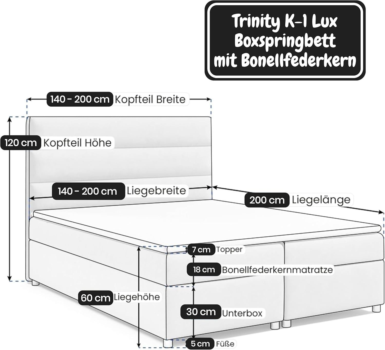 Best for Home Boxspringbett Trinity K-1 günstig online kaufen