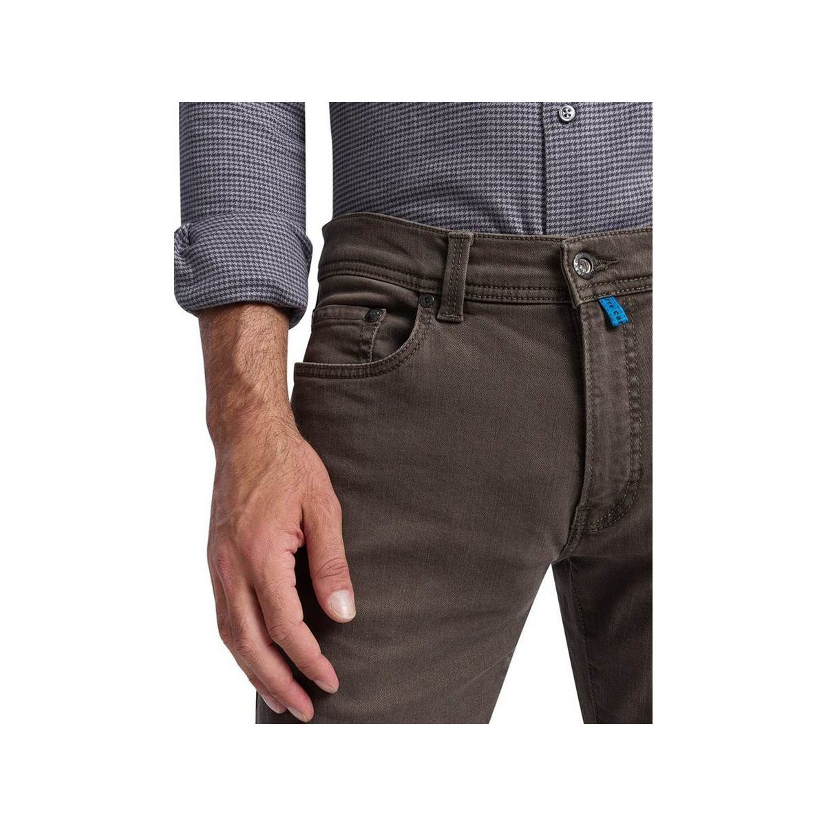 Pierre (1-tlg) Cardin Stoffhose dunkel-braun