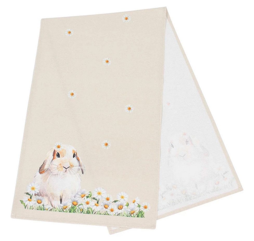 Home-trends24.de Tischläufer Hase Blumen Tischläufer Ostern Frühling Tischdeko Tischdecke 40x140cm